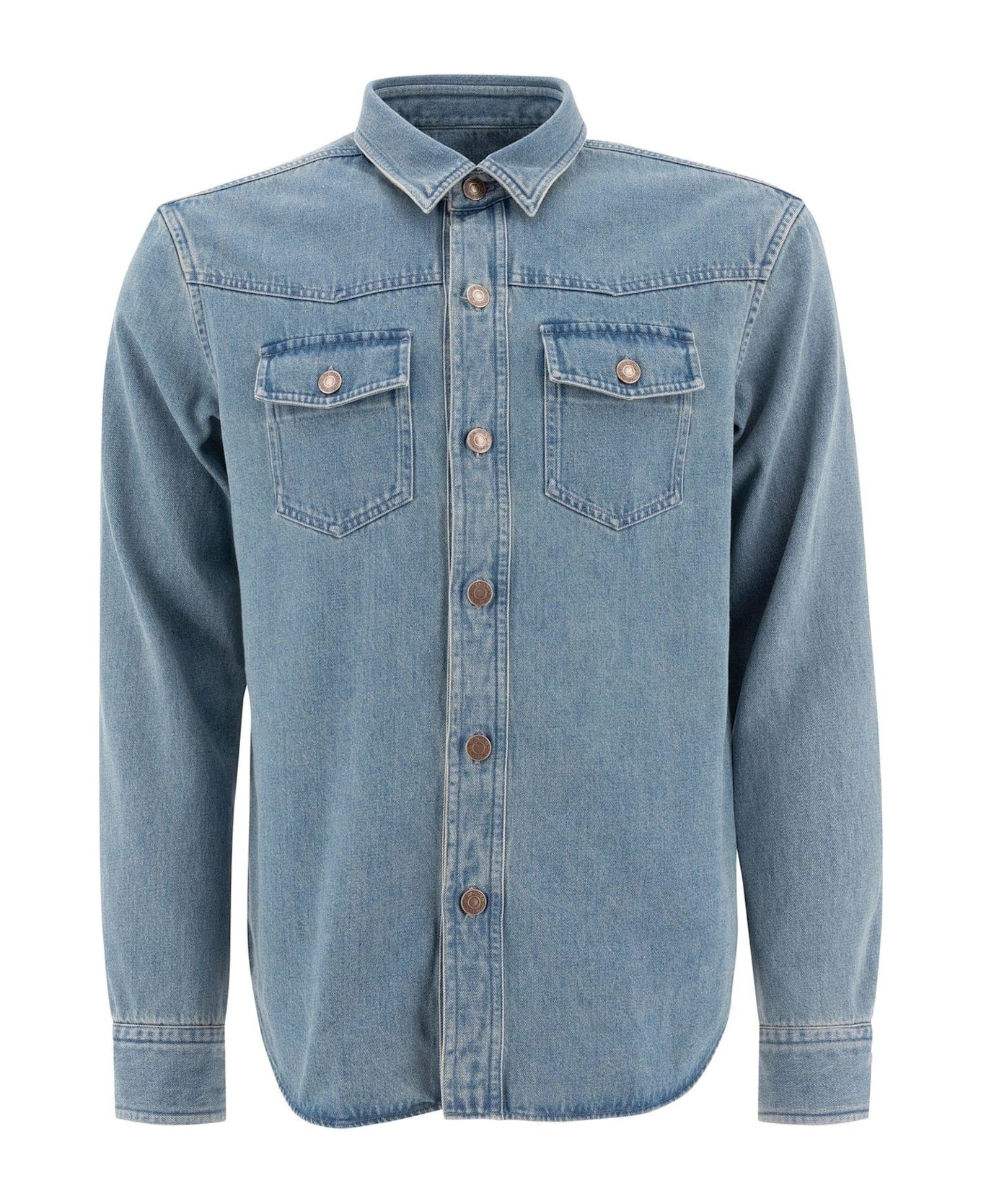 Button-up Denim Shirt - 1