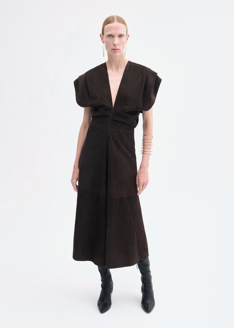 CO Sculpted Midi Dress in Suede outlook