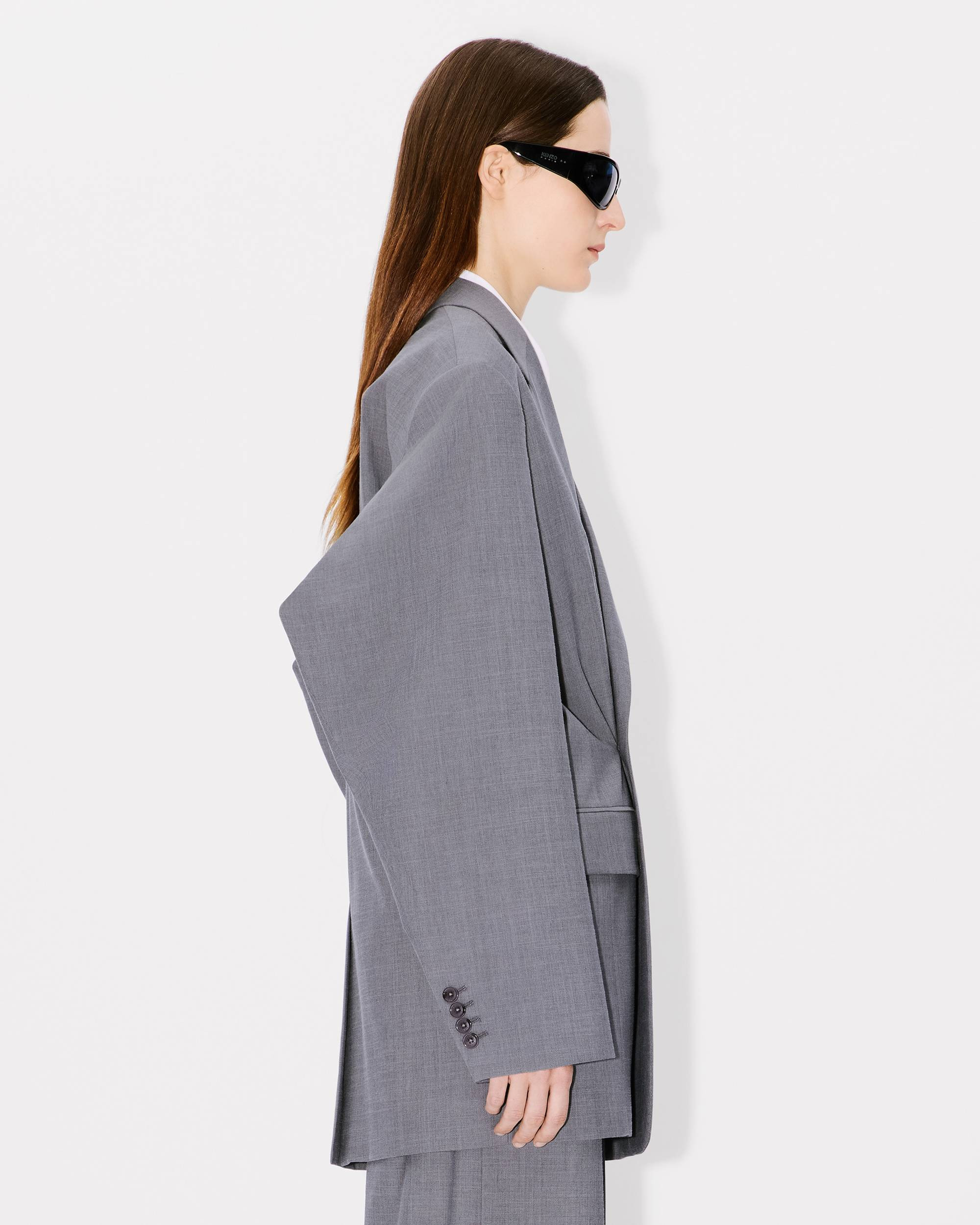 Oversized wool kimono blazer - 5