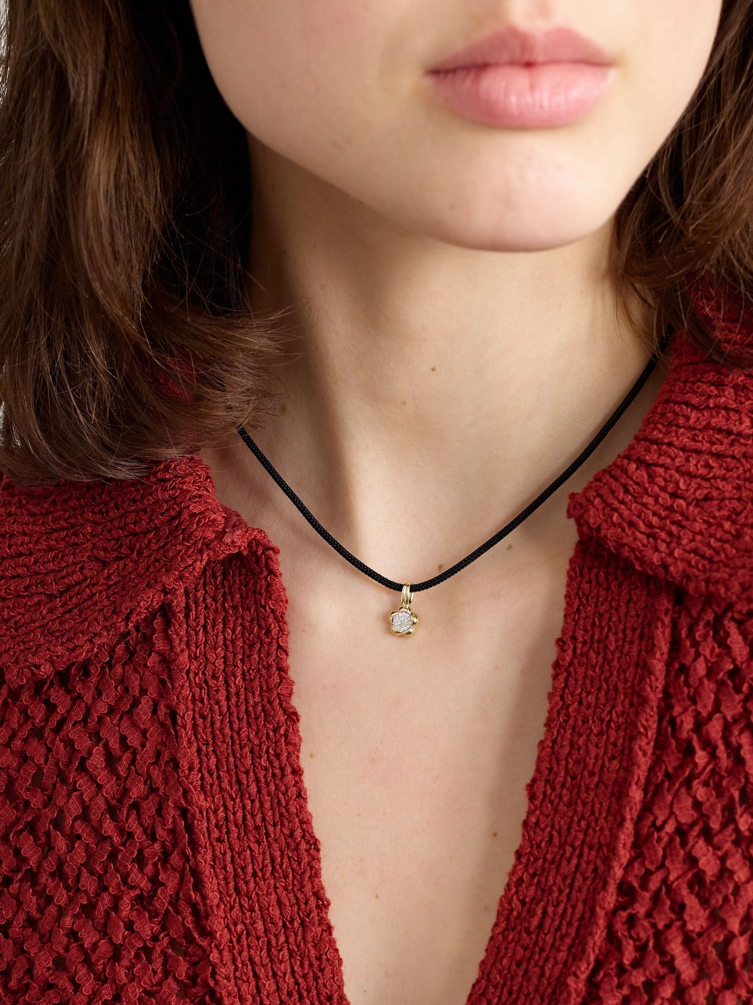 Crosby 10-karat gold, cord and diamond choker Gold - 2