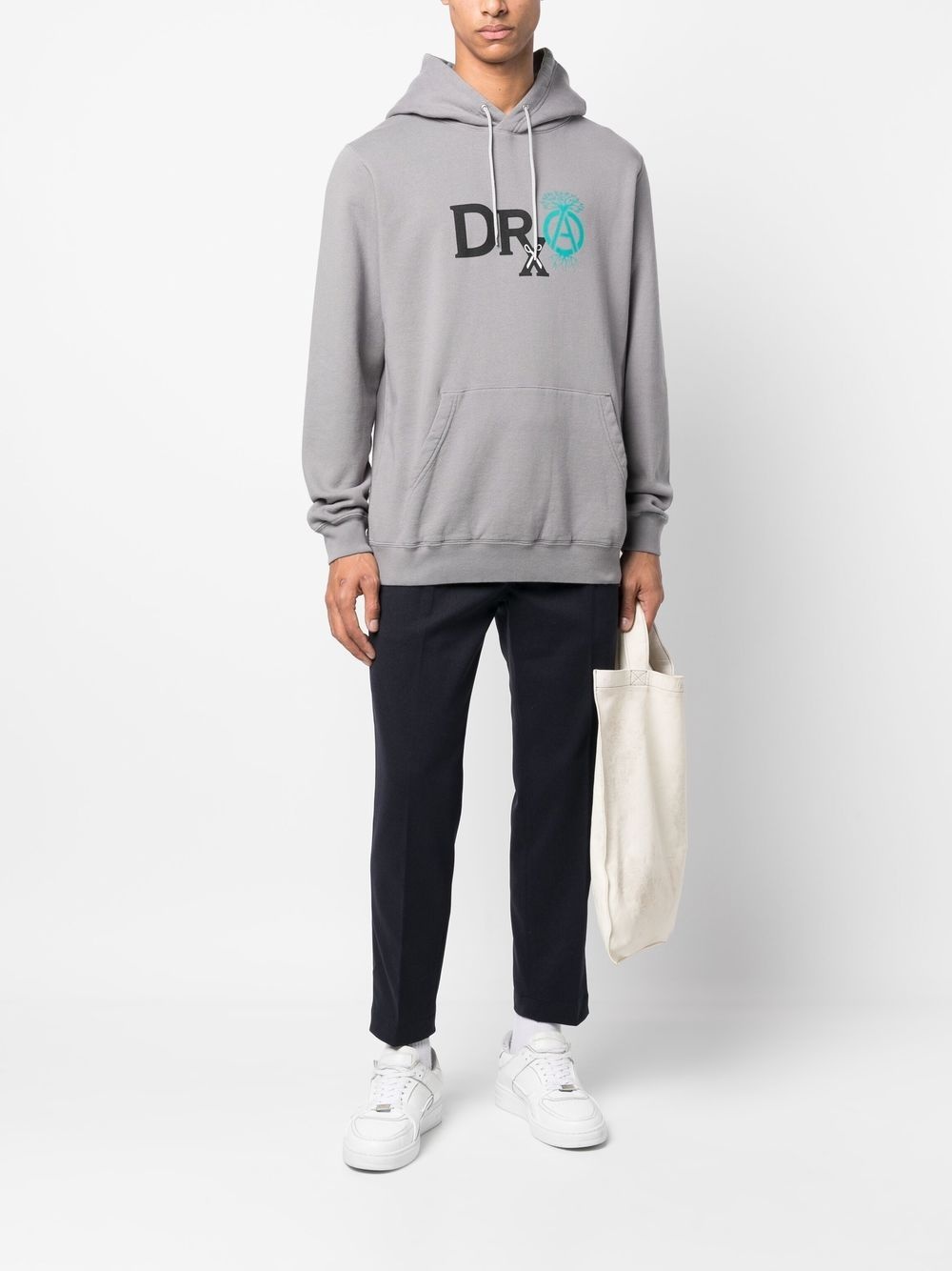 logo-print detail hoodie - 2