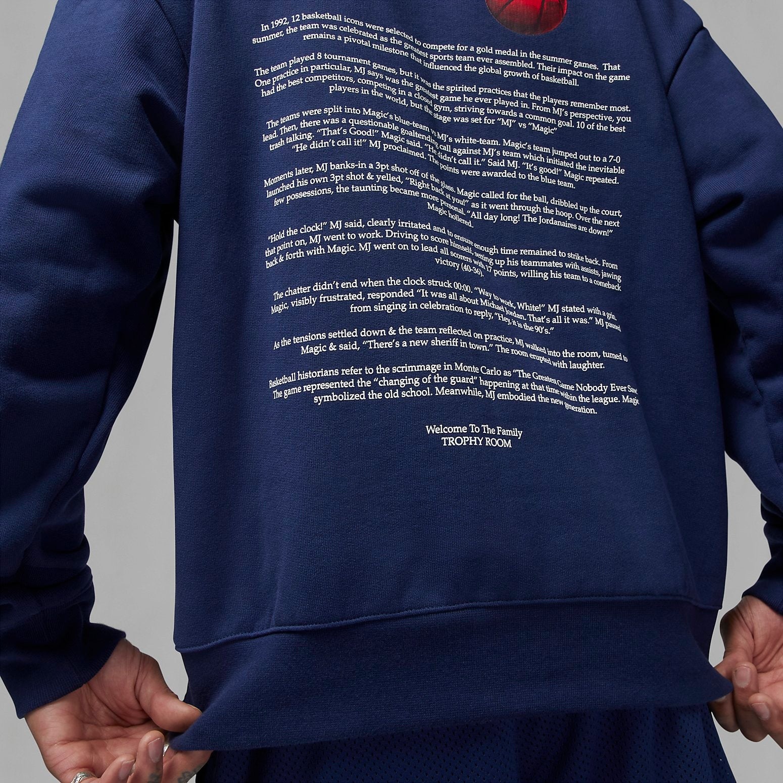 Air Jordan x Trophy Room Fleece Hoodie 'Midnight Navy' DR2953-410 - 3
