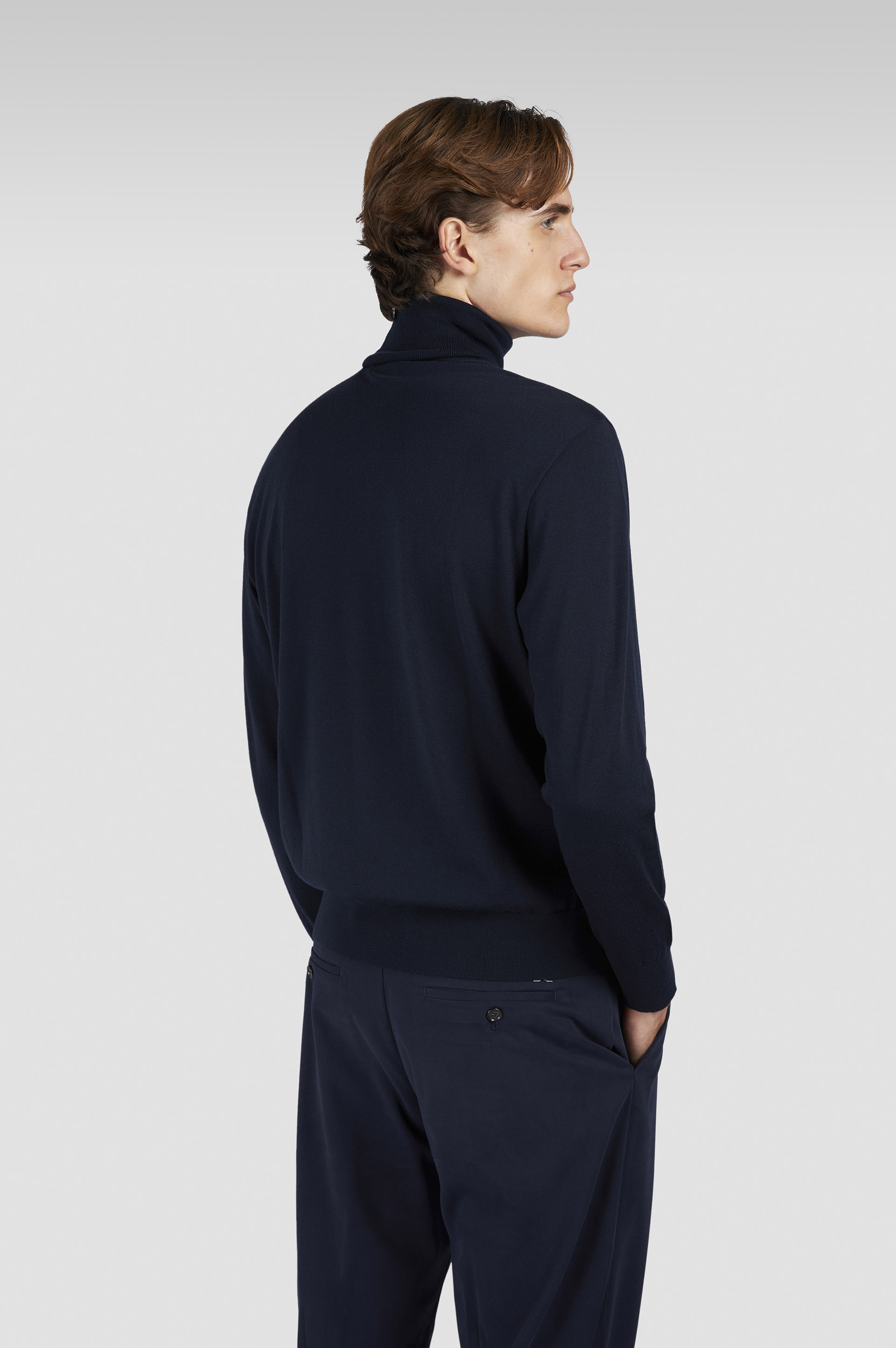 STRETCH WOOL TURTLENECK SWEATER WITH SHARK EMBROIDERY - 3
