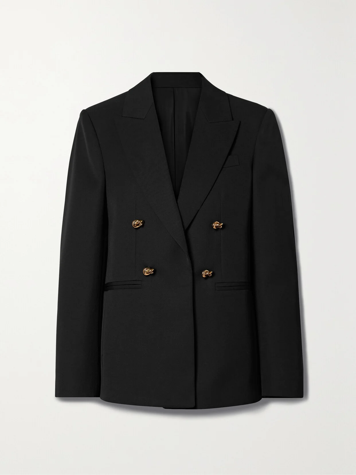 Embellished Double-breasted Wool-twill Blazer - 1