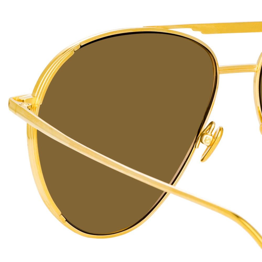 CARTER AVIATOR SUNGLASSES IN YELLOW GOLD - 4