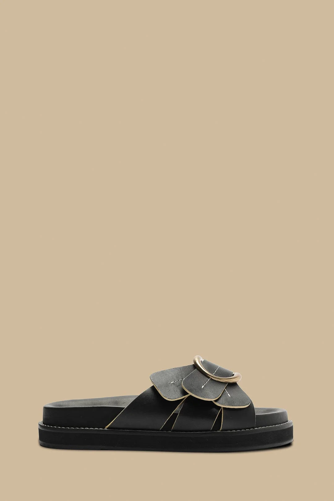 Black Daisy Slide Sandal - 1