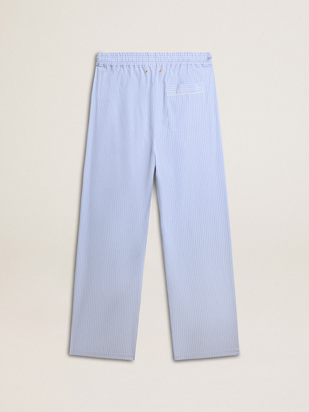 Men's joggers in striped cotton poplin - 5