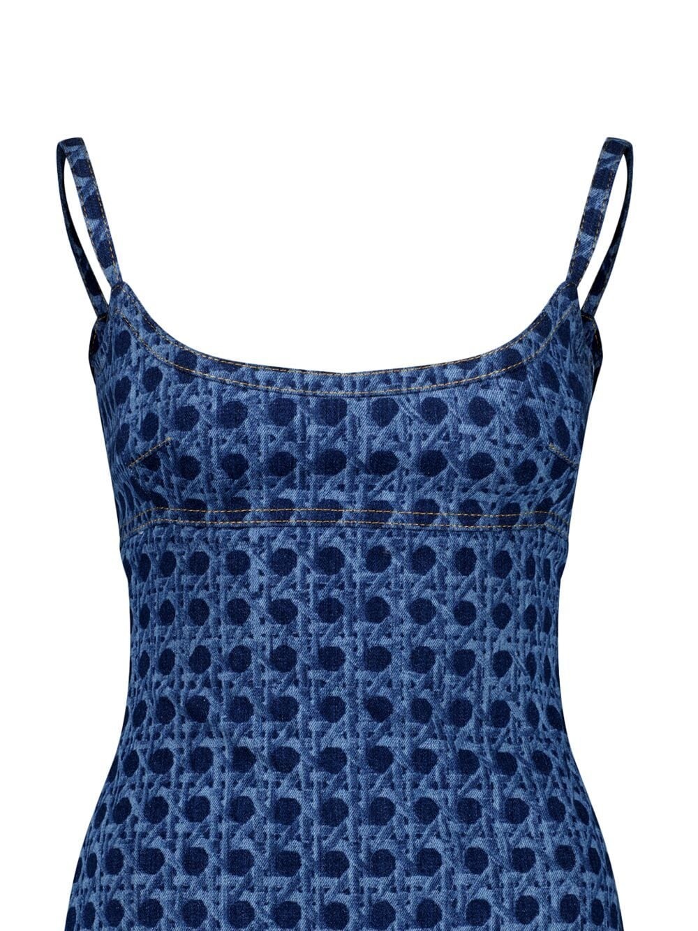 Vienna Straw-print denim dress - 2