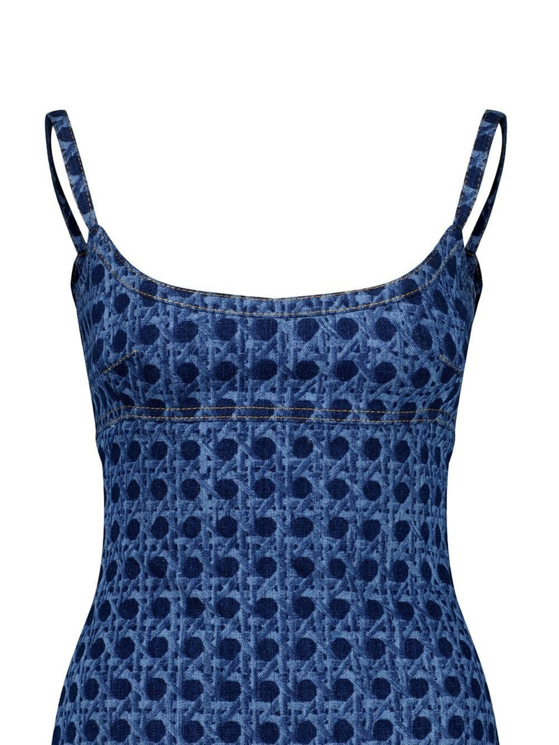 GIAMBATTISTA VALLI Vienna Straw-print denim dress outlook