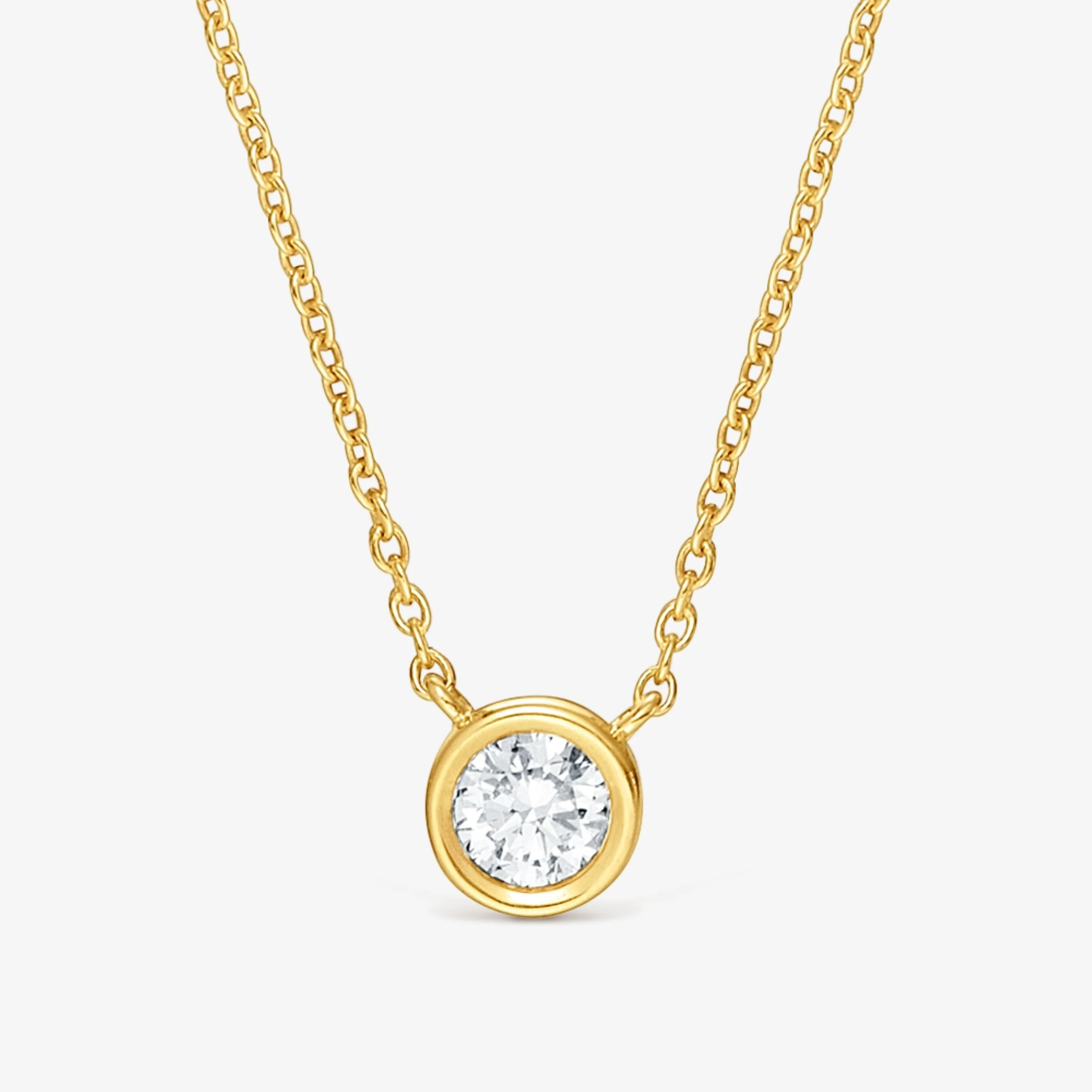 Short Necklace with 18K gold vermeil and laboratory-grown diamond Line LGD - 1