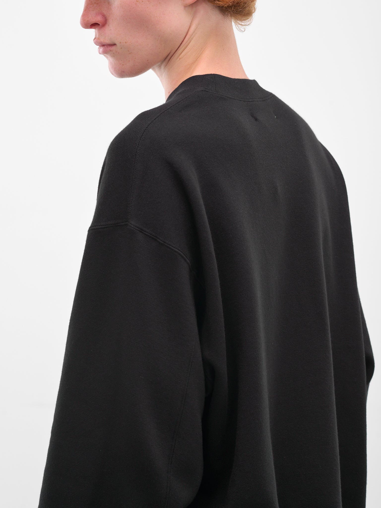 Black Cotton-Yak Crewneck Sweater - 5