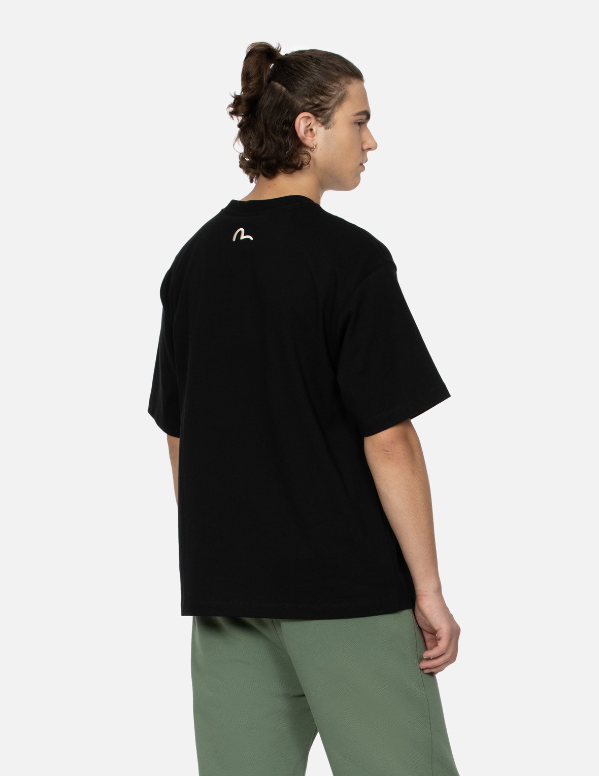 SEAGULL-PRINT DENIM POCKET RELAX FIT T-SHIRT - 8