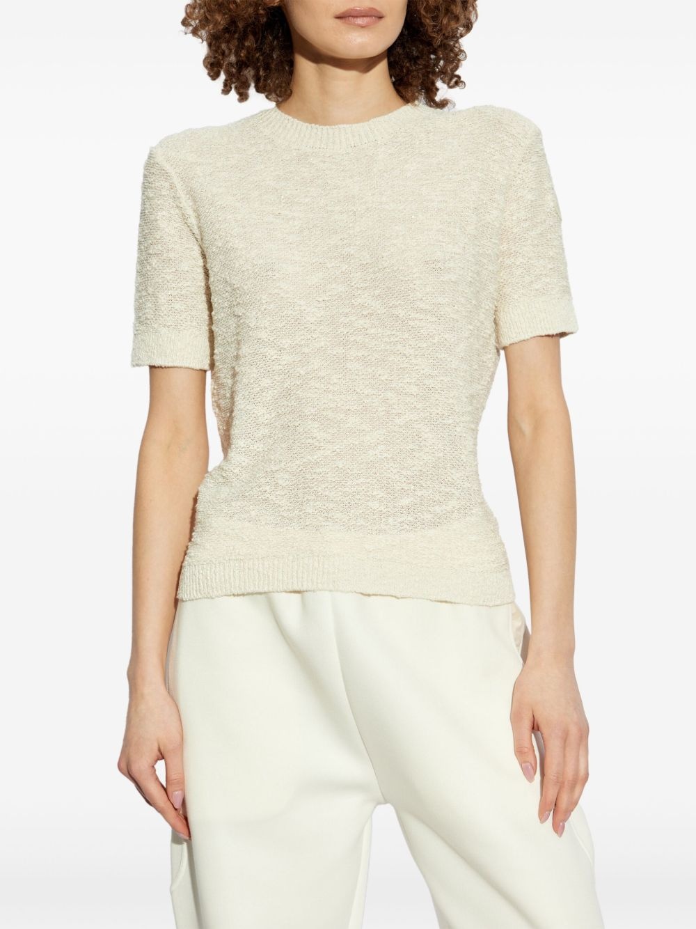 bouclé open-knit t-shirt - 3