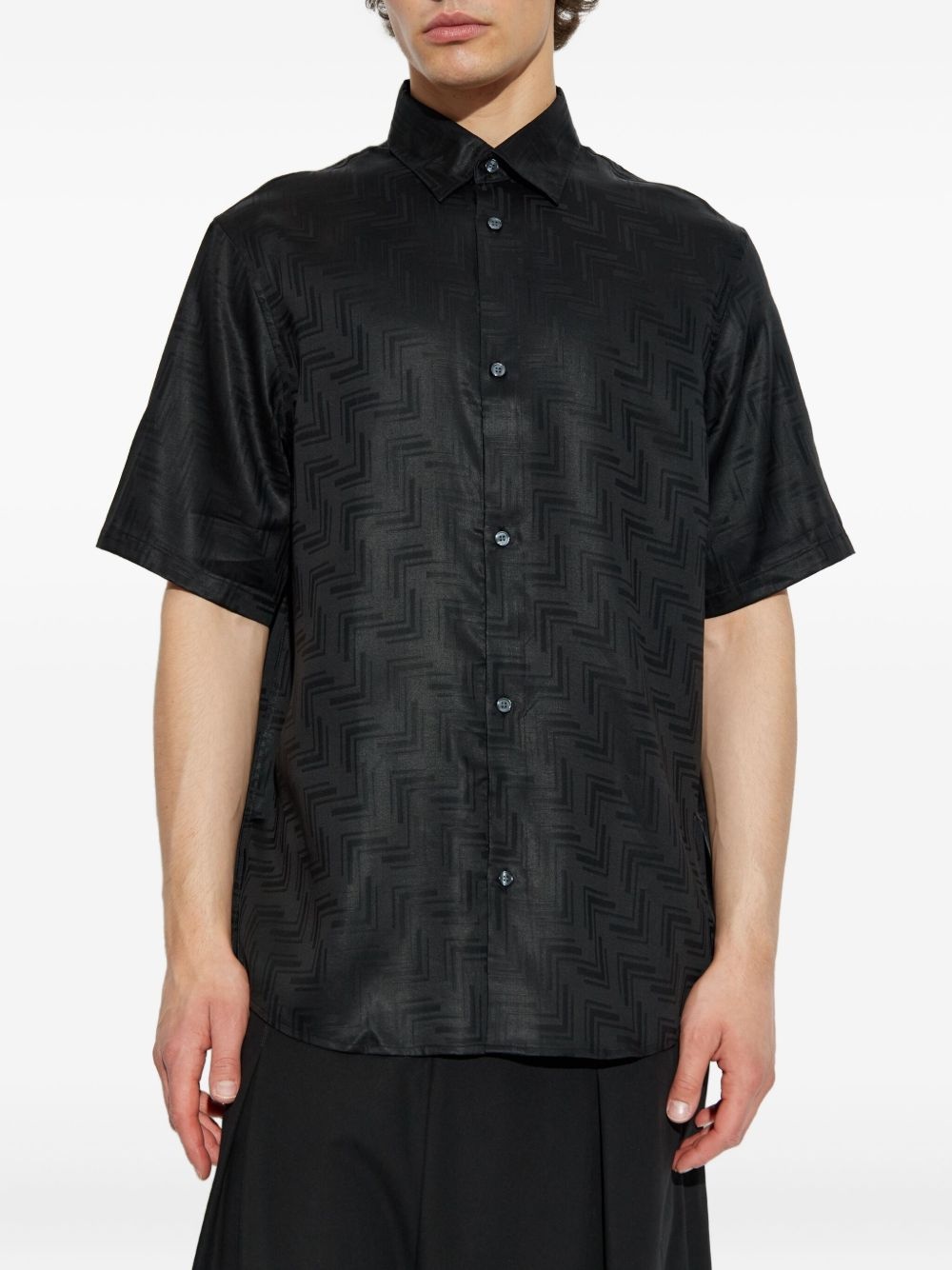 geometric-pattern short-sleeve shirt - 3