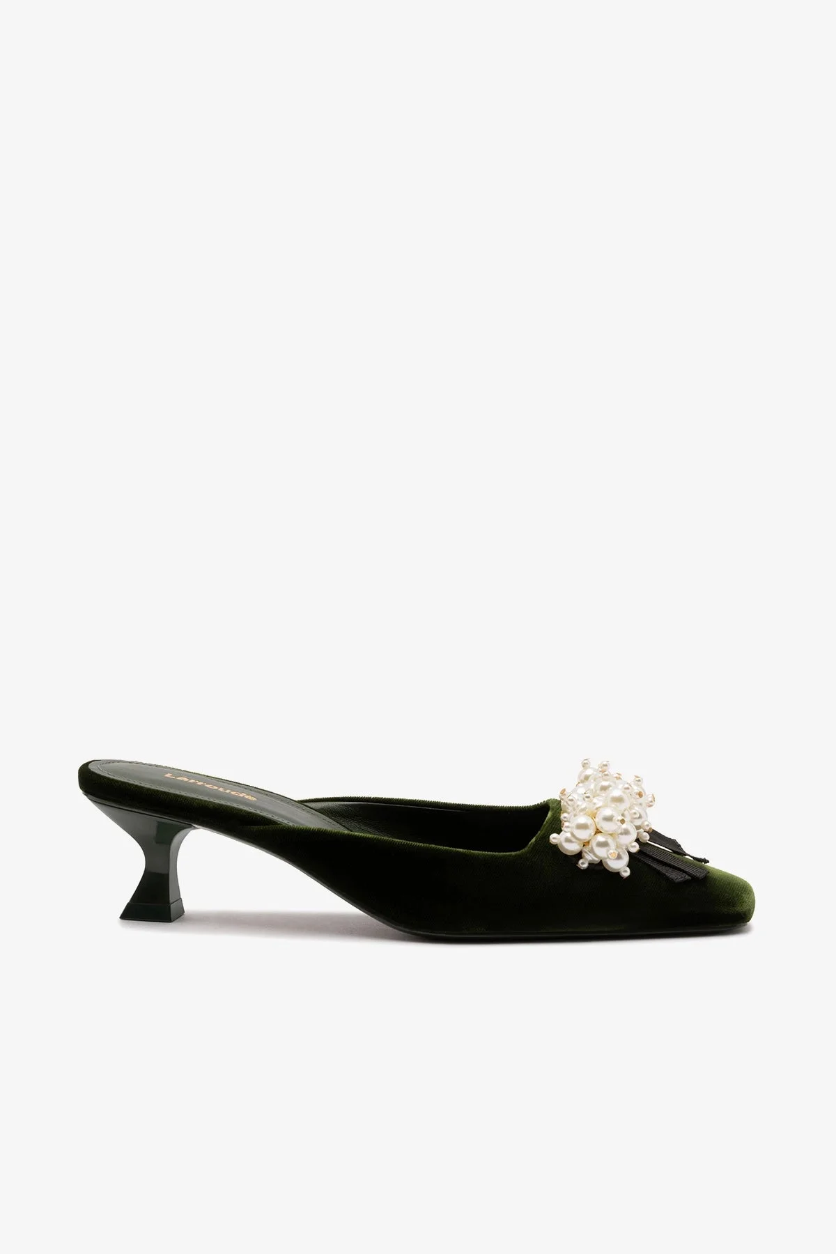 Amal Pearl Mule In Bosco Velvet - 1