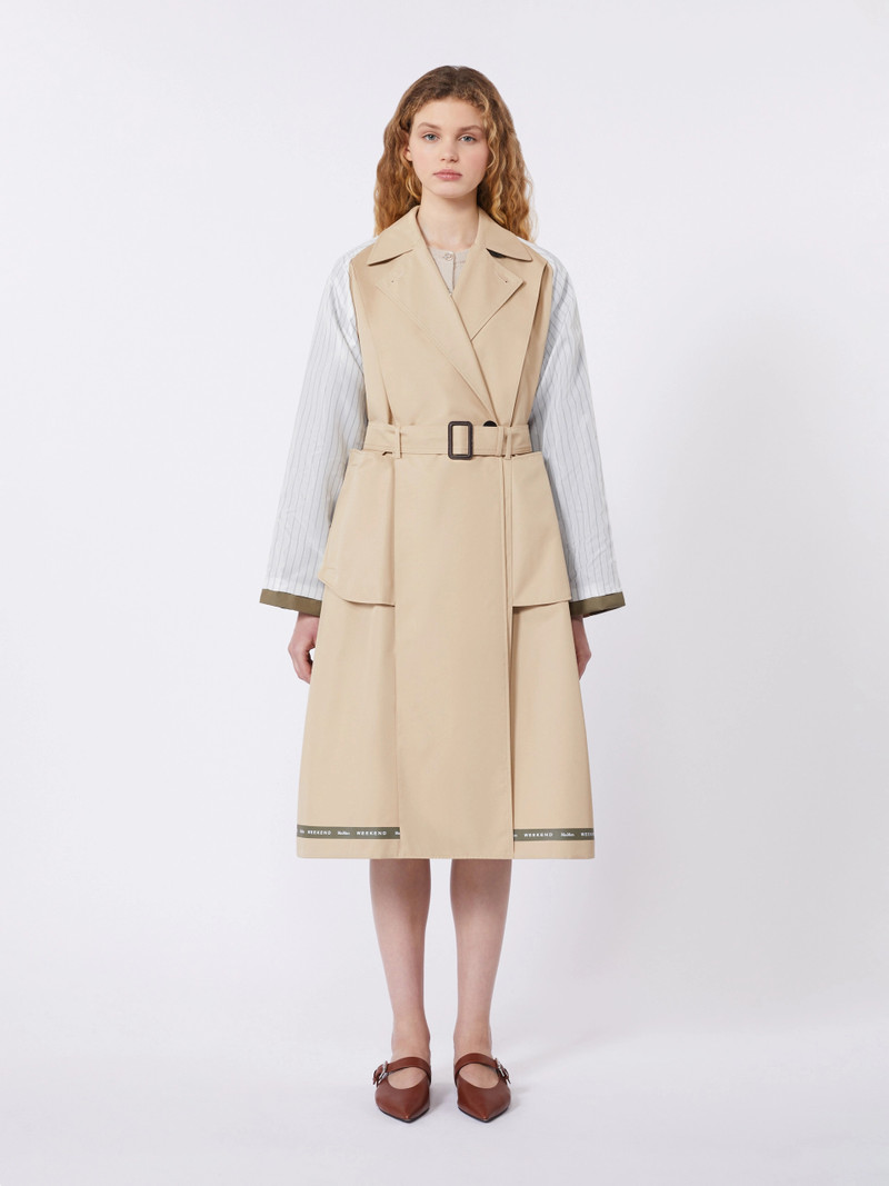 CANASTA Reversible water-repellent gabardine trench coat - BEIGE 5