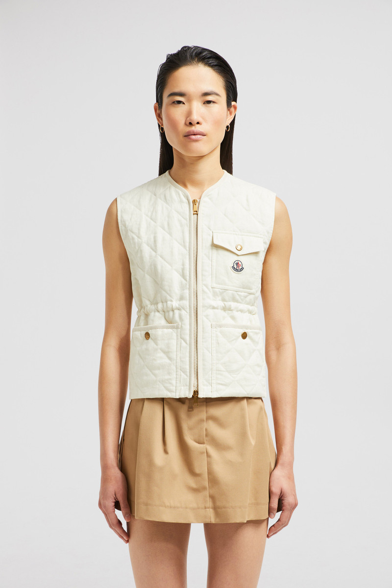 Vigny Diamond-Quilted Padded Linen Vest 3