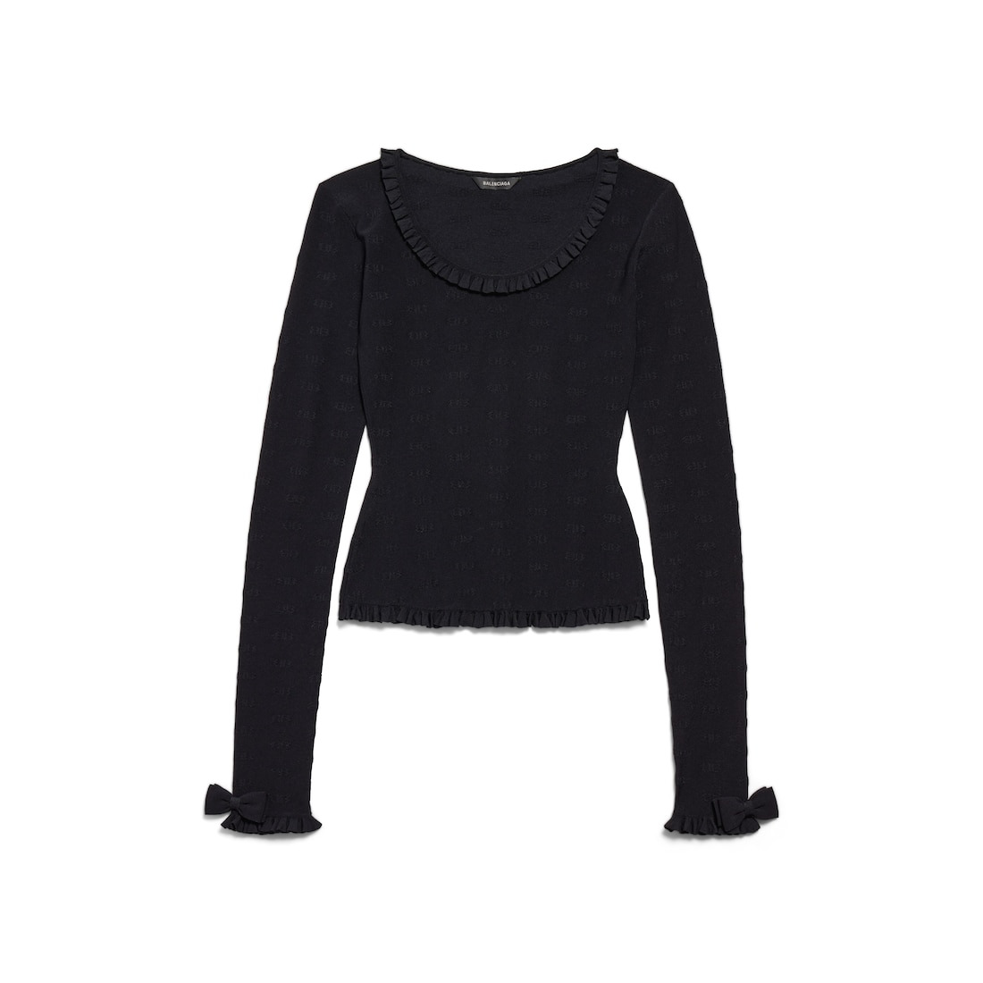 Women's Long Sleeve Top in Black - 1