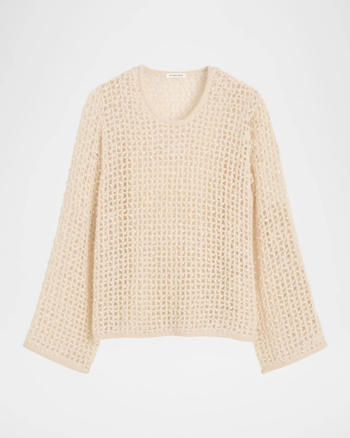 Amil Beaded Wool-Mohair Open Knit Sweater - 1