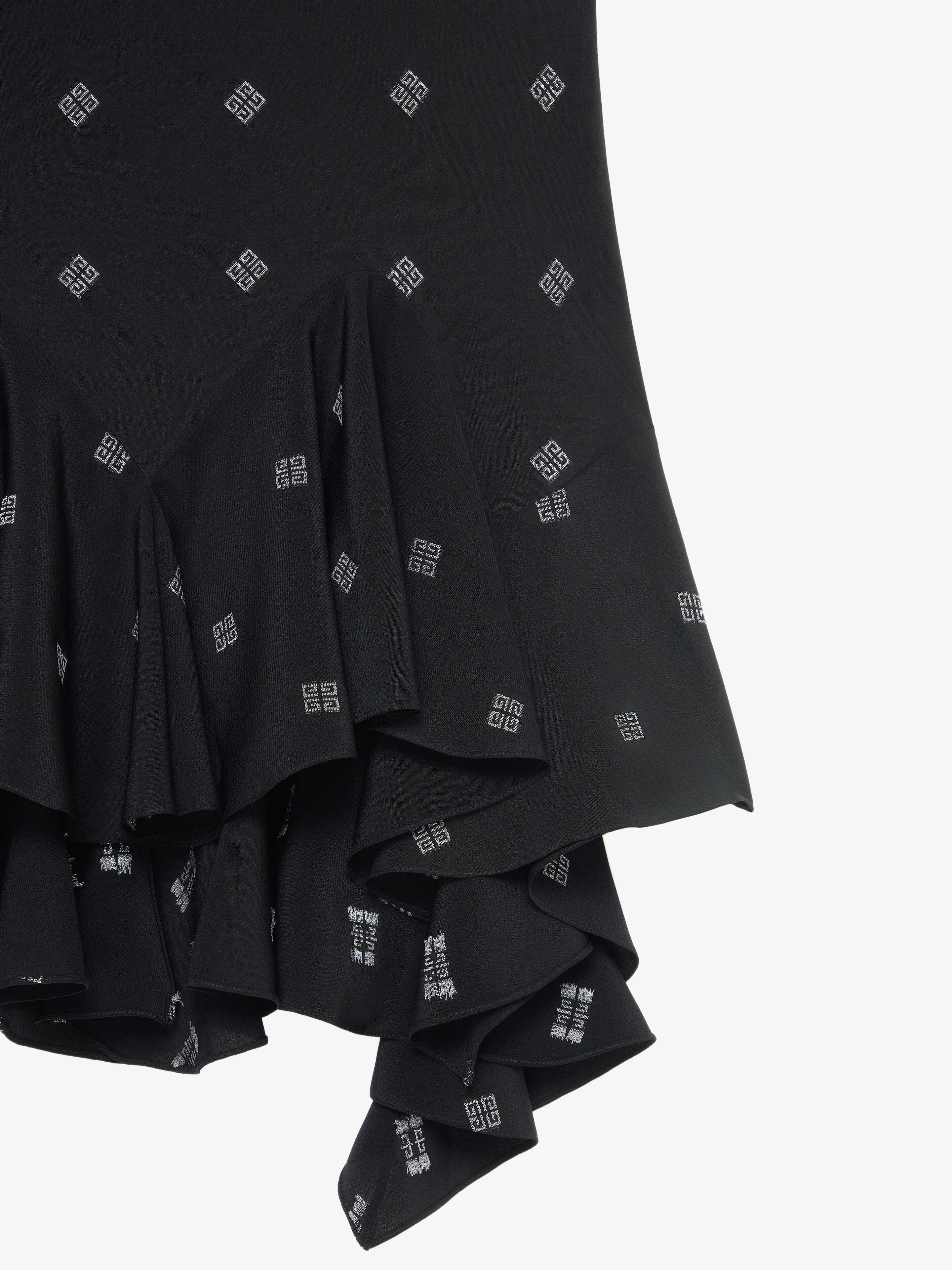 STRAPS DRESS IN 4G SILK WITH RUFFLES - 5