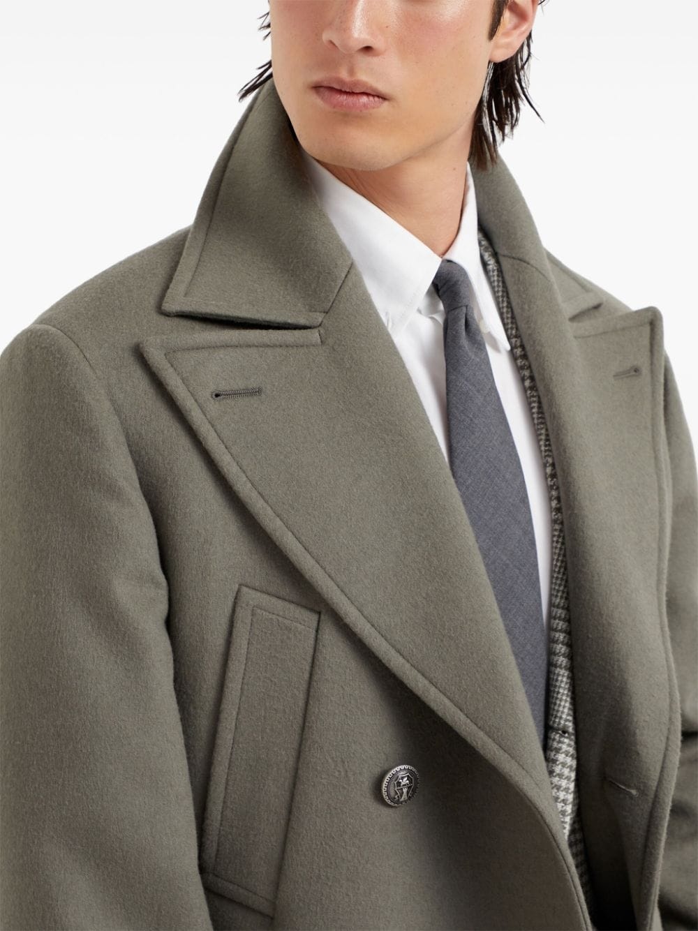 double-breasted wool coat - 4