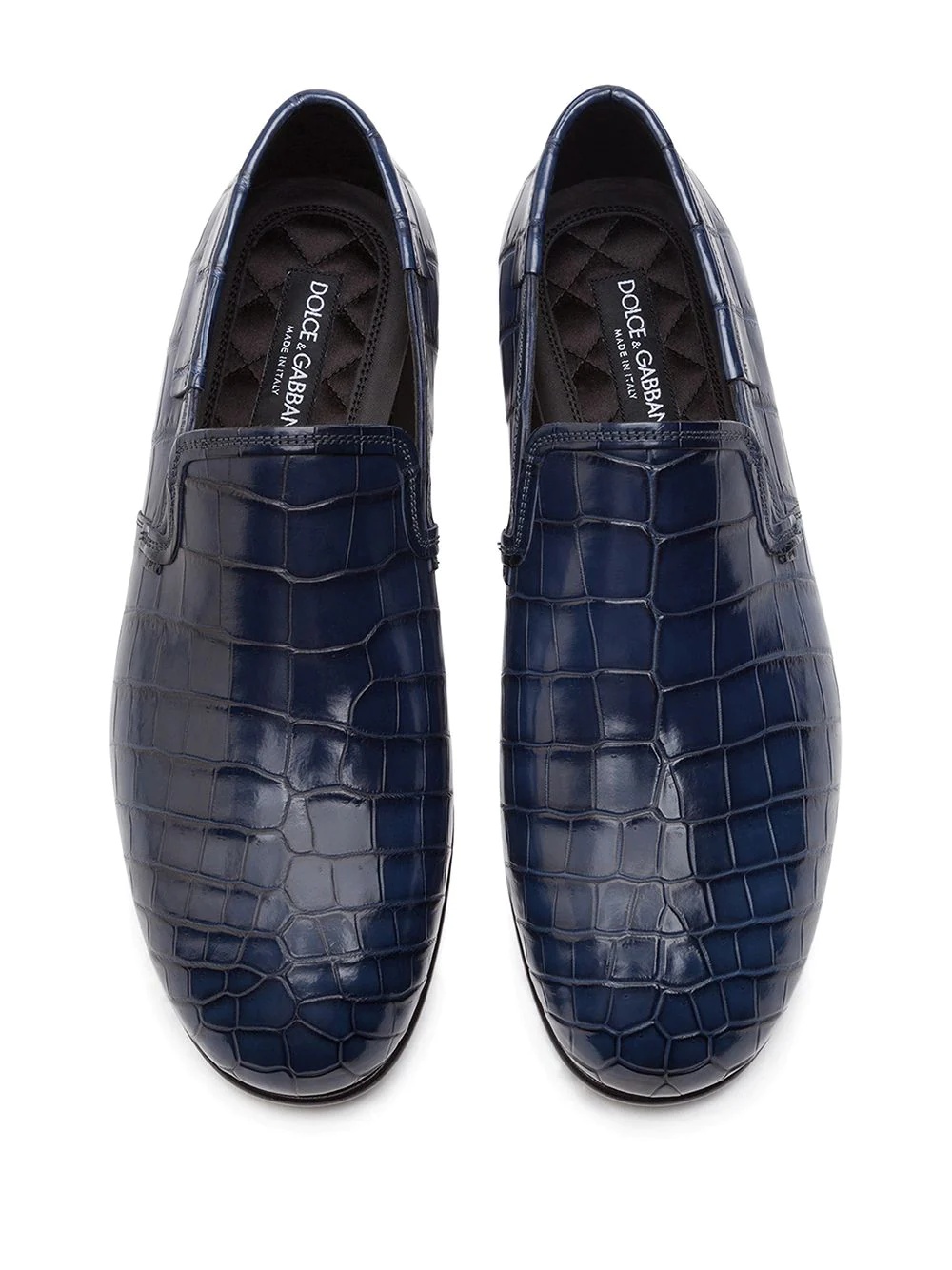 crocodile leather slip-on shoes - 4