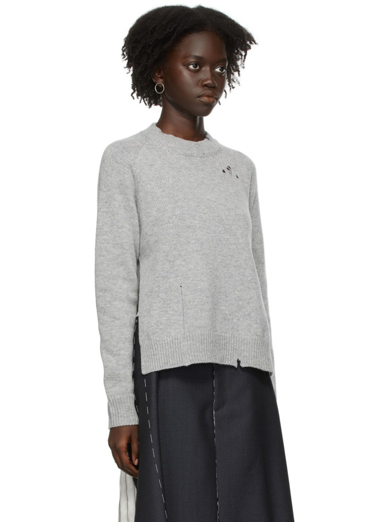 Grey Wool Destroyed Sweater 2