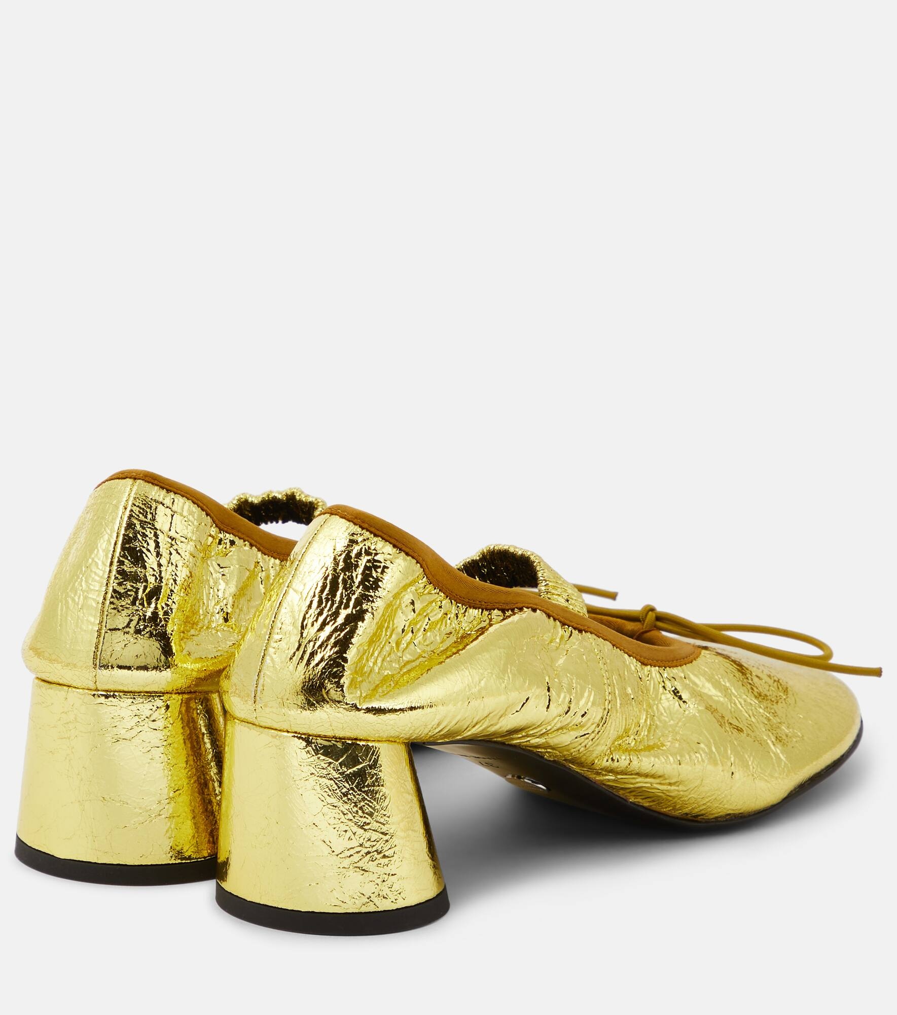 Glove metallic leather Mary Jane pumps - 3