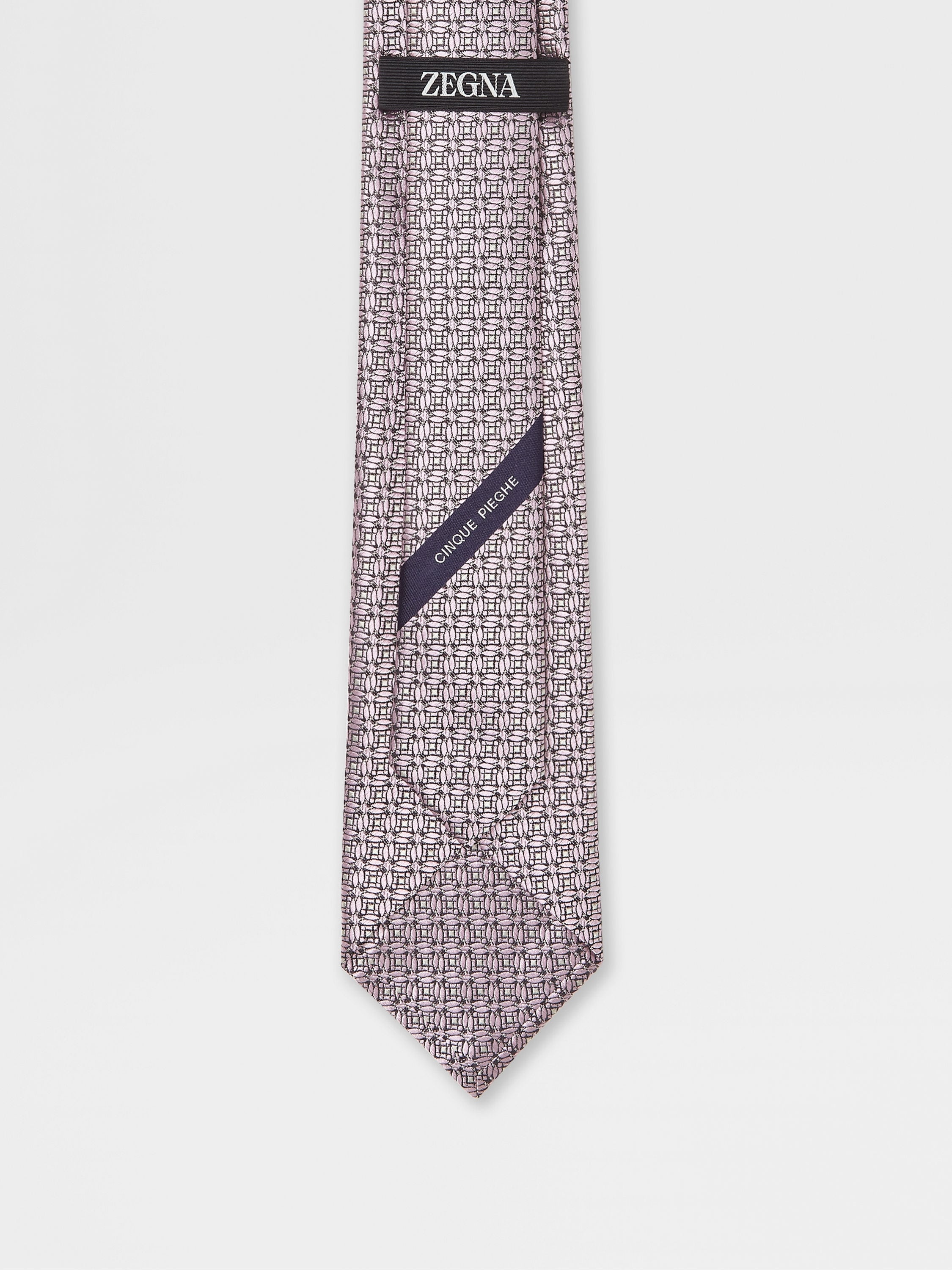 PINK PRINTED SILK 5 PIEGHE TIE - 3