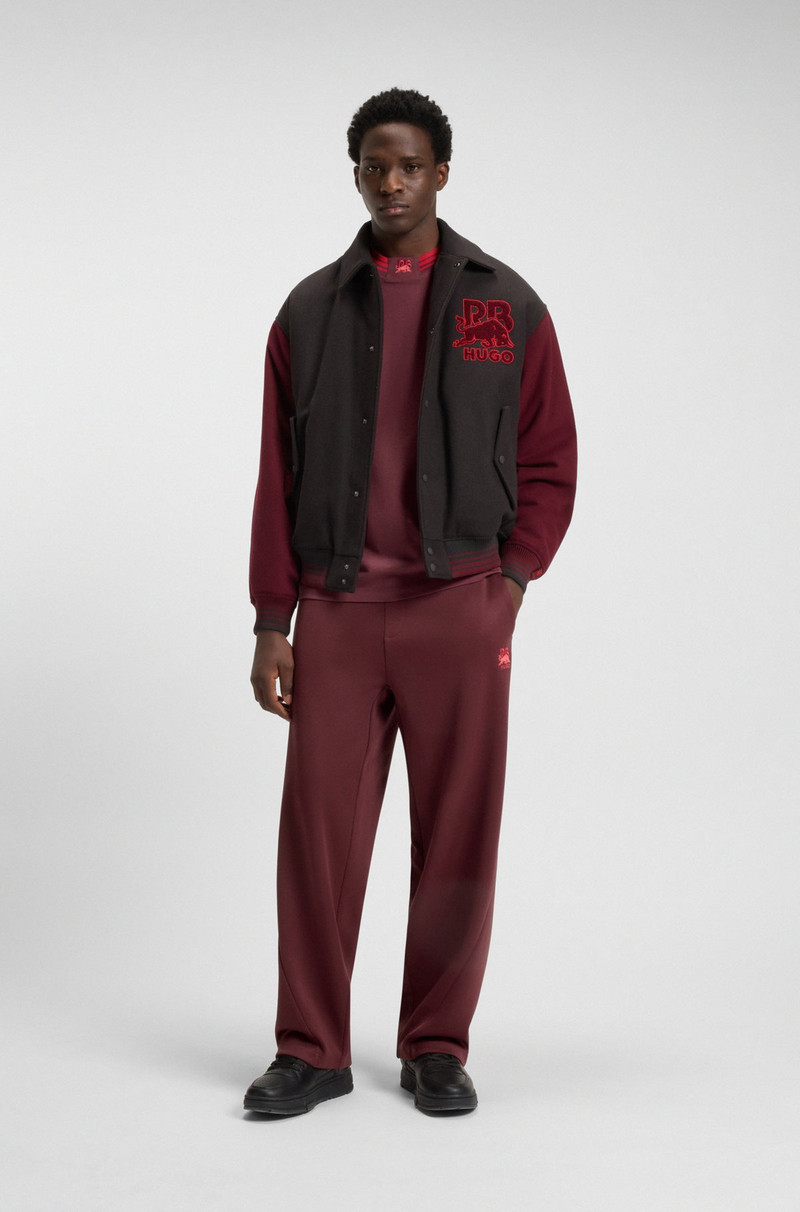 HUGO HUGO X RB OVERSIZE-FIT TRACKSUIT BOTTOMS WITH STRIPED WAISTBAND outlook