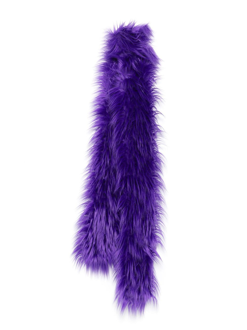 logo-patch faux-fur scarf 1