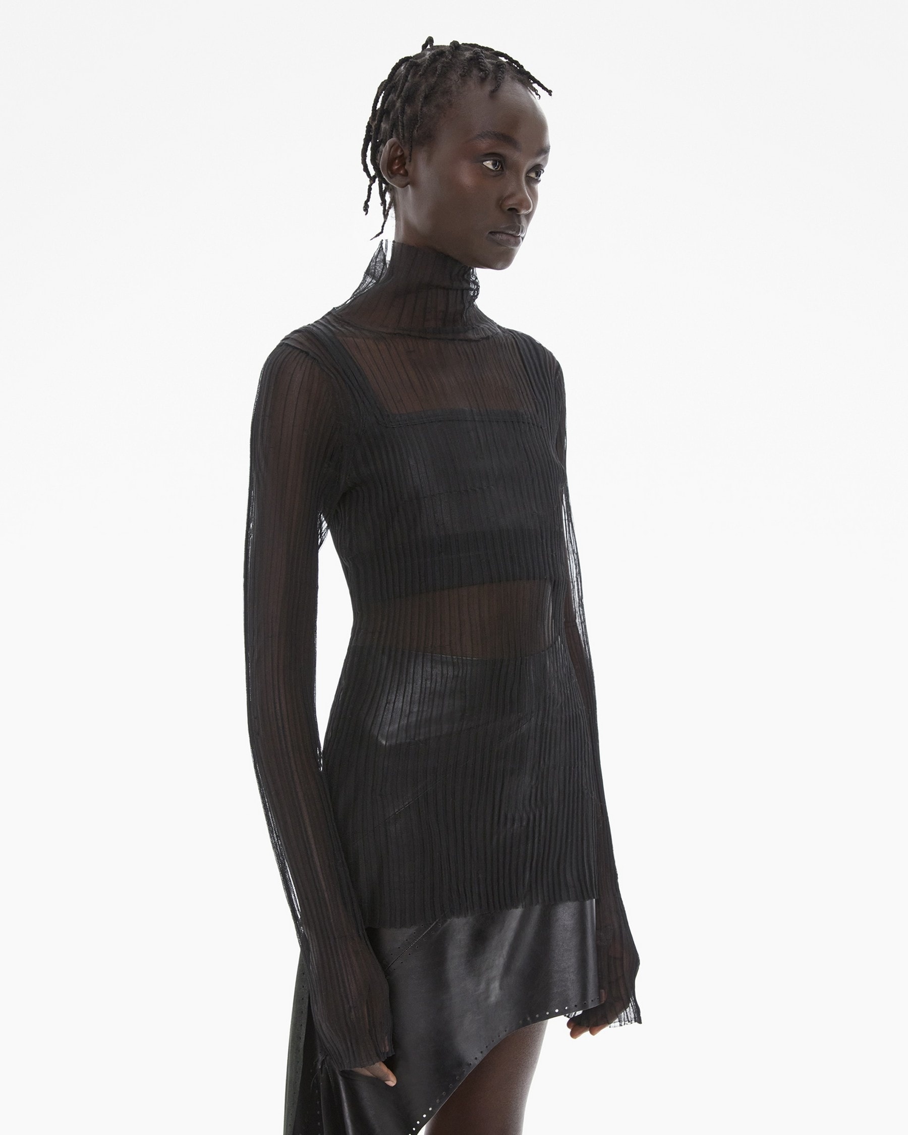SHEER TURTLENECK TEE - 5