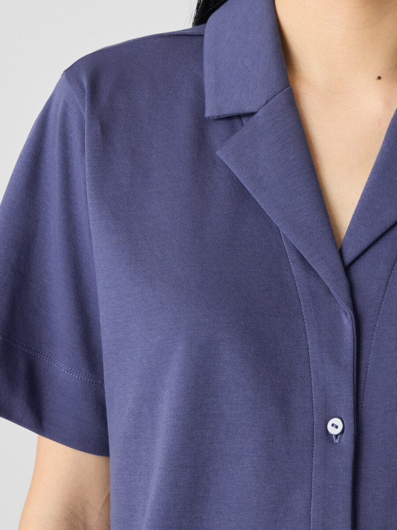 Organic Cotton Interlock Notch Collar Sleep Shirt 5