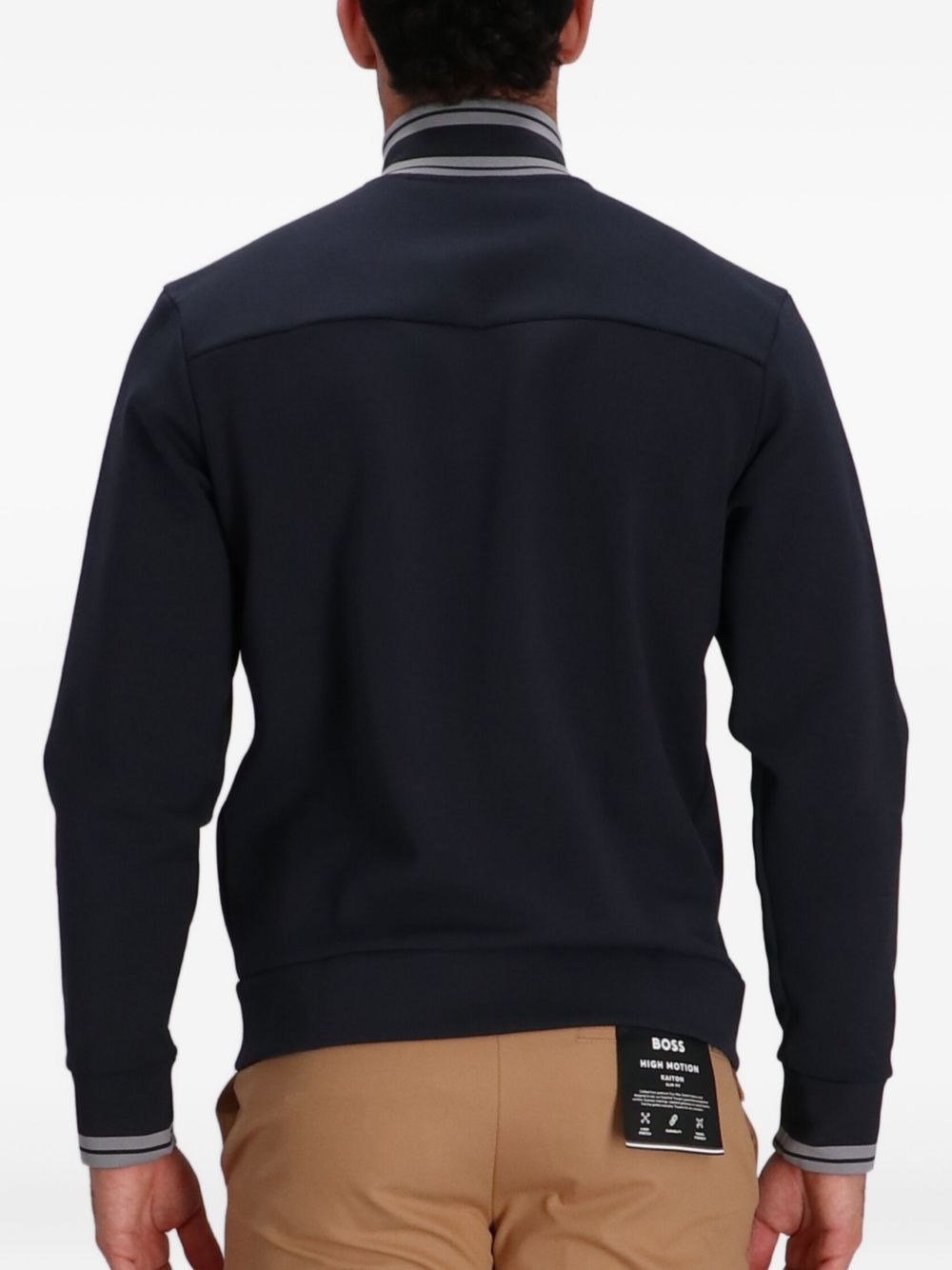 ribbed-trim zip-fastening sweater - 4