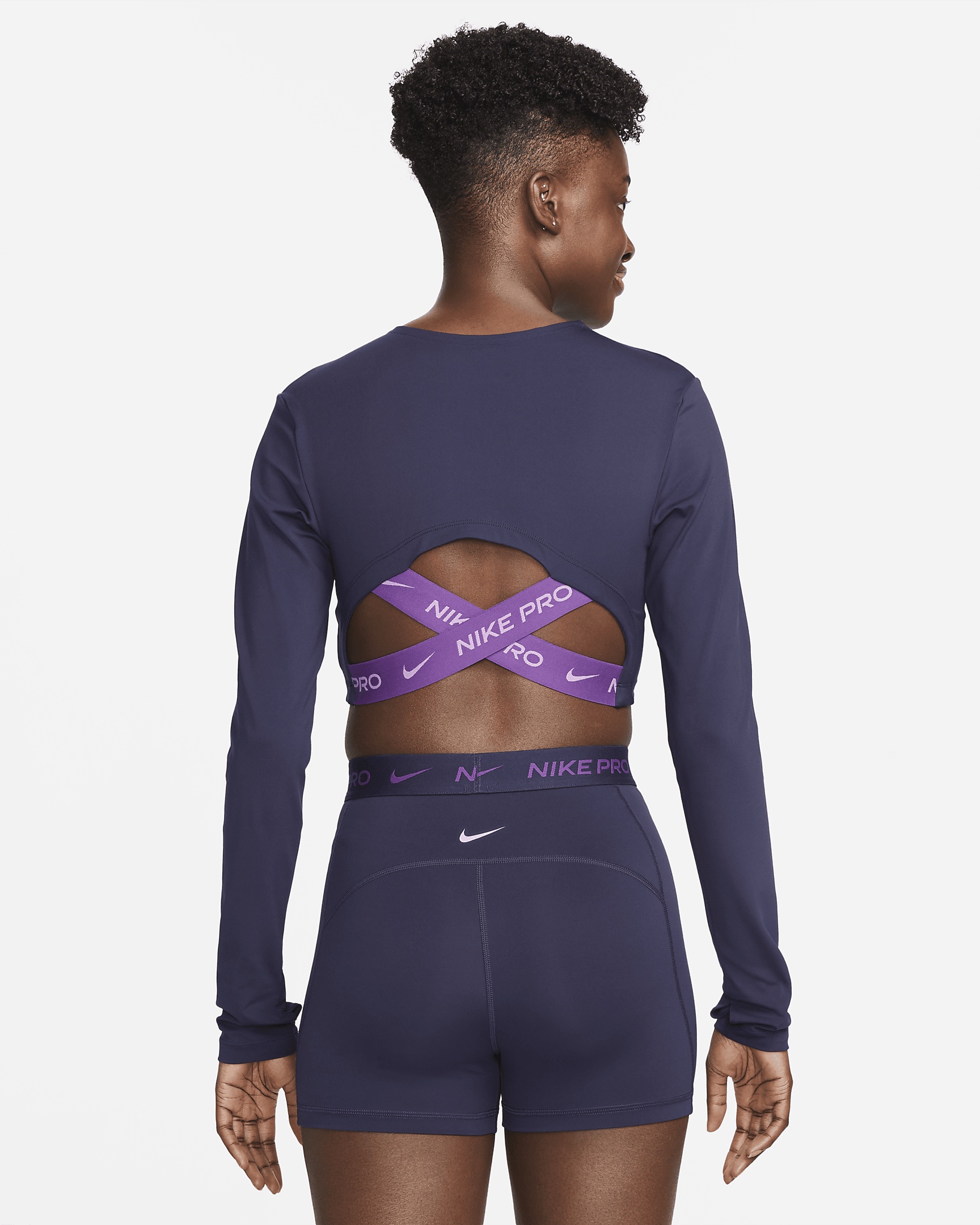 Women's Nike Pro Dri-FIT Cropped Long-Sleeve Top - 1