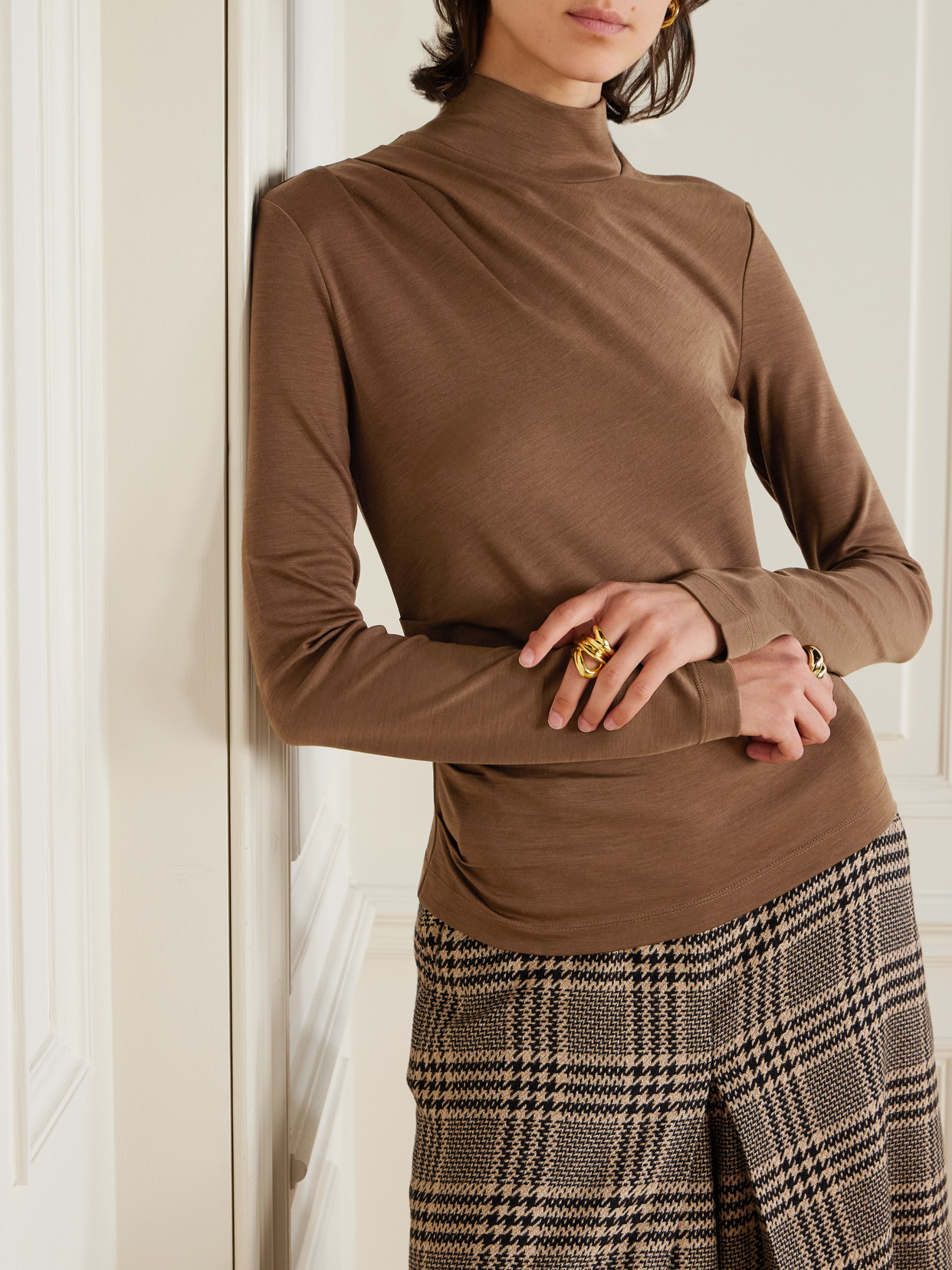 Orme Draped Wool-jersey Turtleneck Top - 4