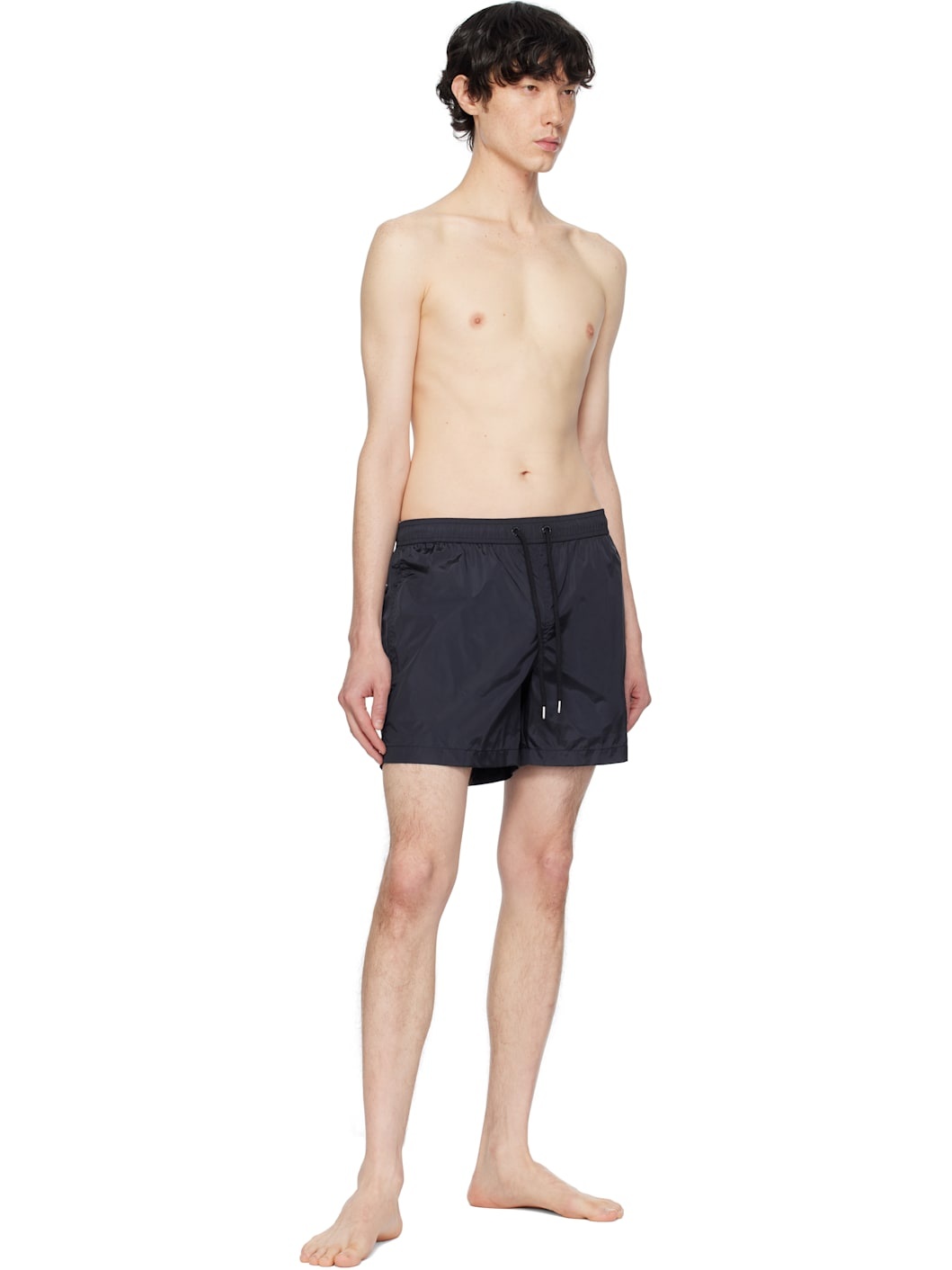 Navy Logo Patch Swim Shorts - 5