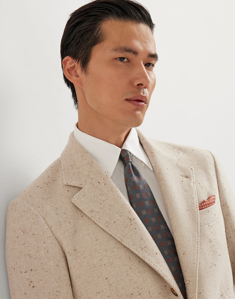 Wool and cashmere flecked diagonal deconstructed Cavallo blazer 3