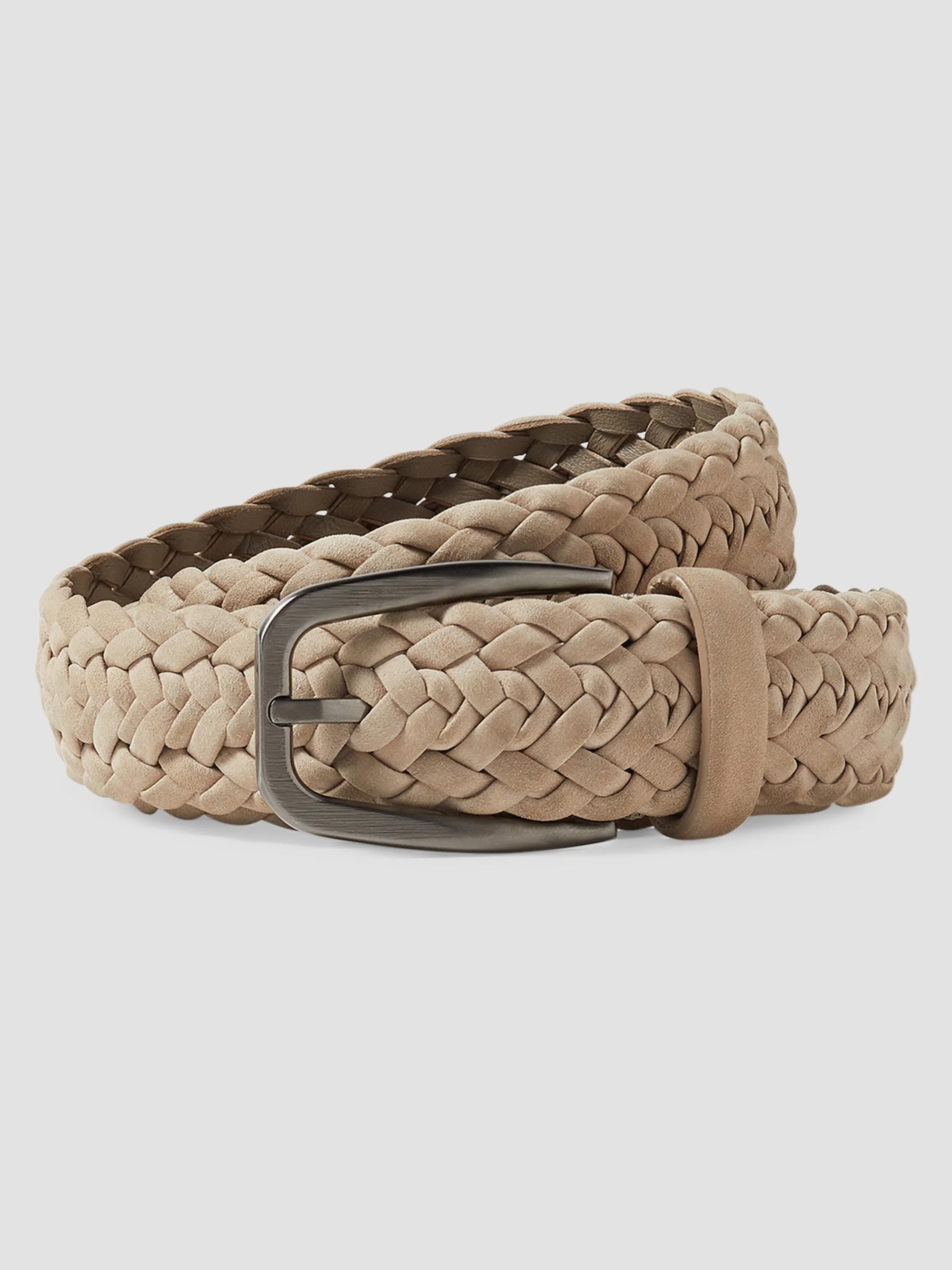 Men's Nubuck Belt - Light Taupe - 1