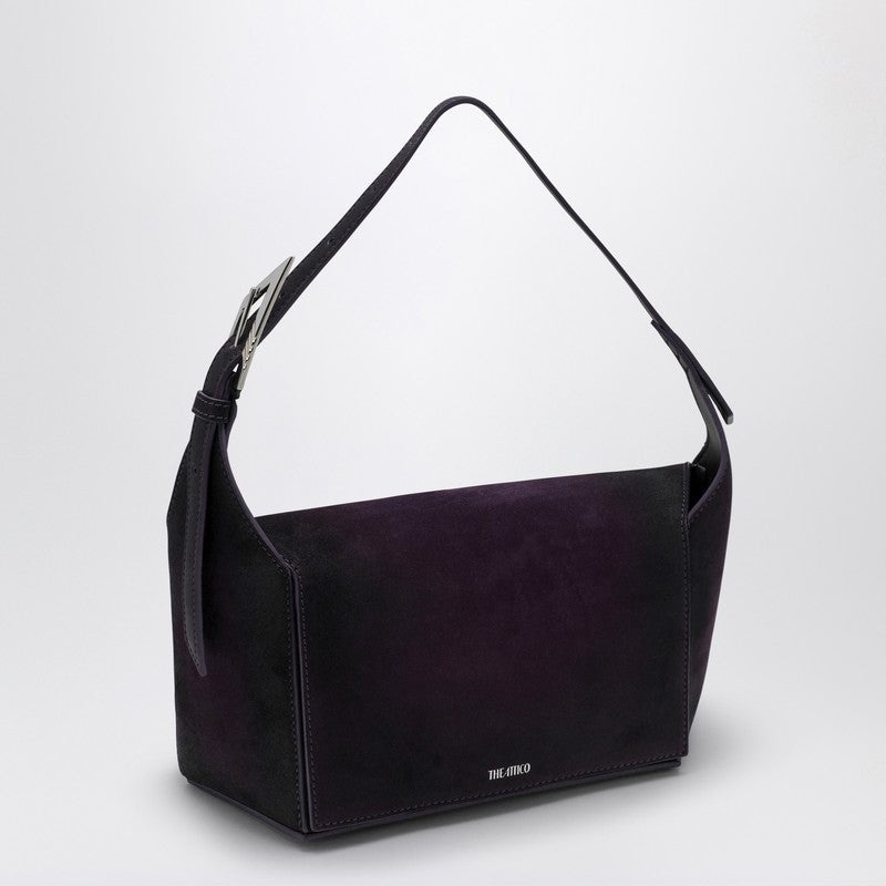 The Attico Dark Violet 7/7 Suede Shoulder Bag Women - 2