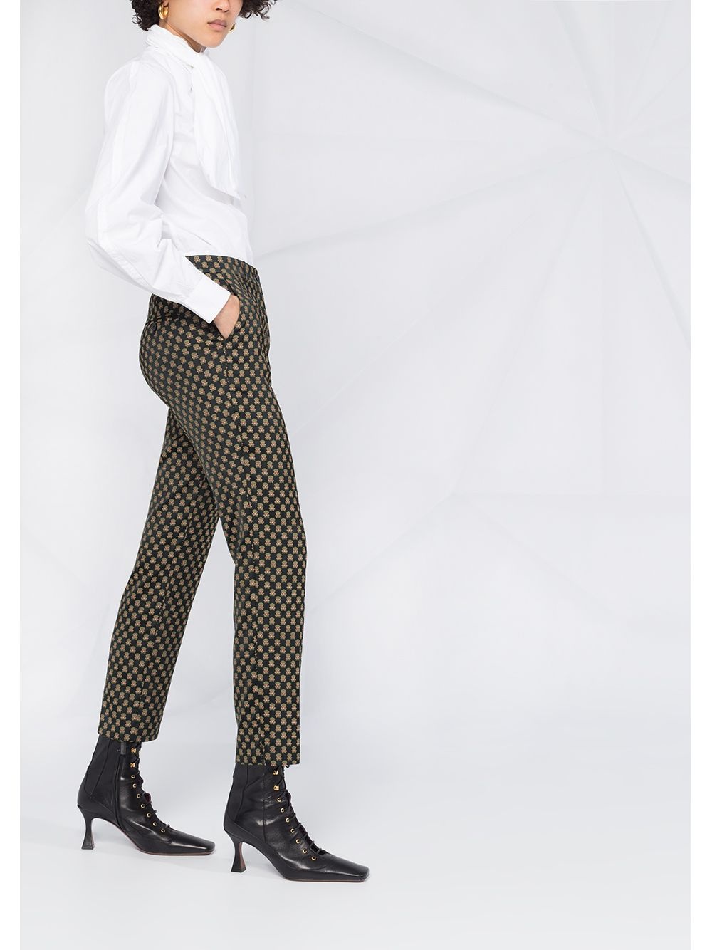 high-waisted cropped trousers - 6