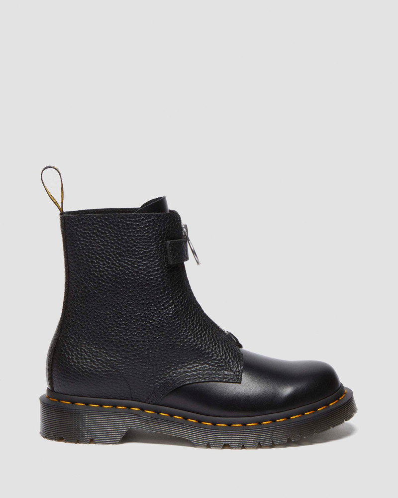 1460 Front Zip Leather Lace Up Boots - 1