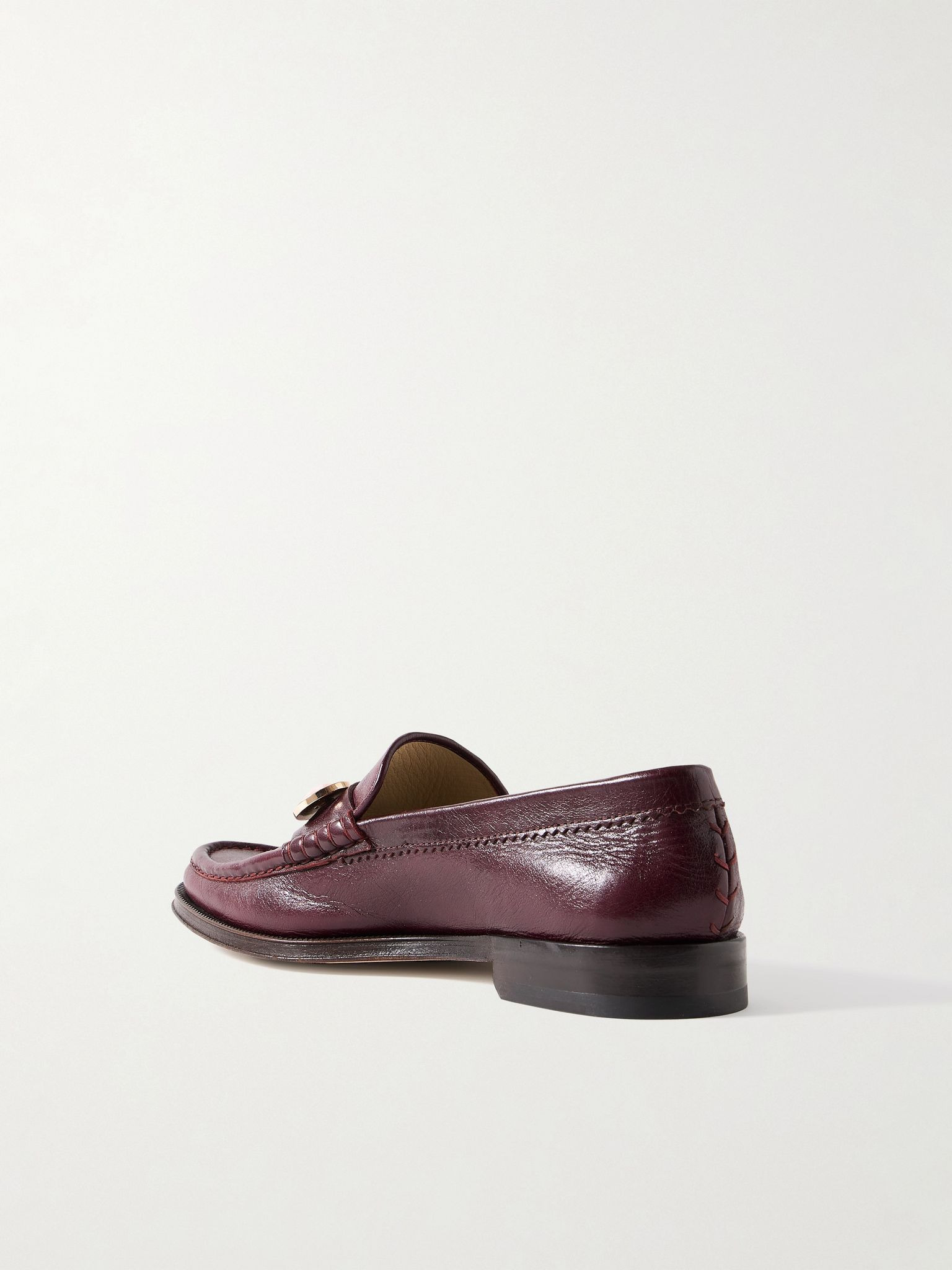 Melchora embellished leather loafers Claret - 3