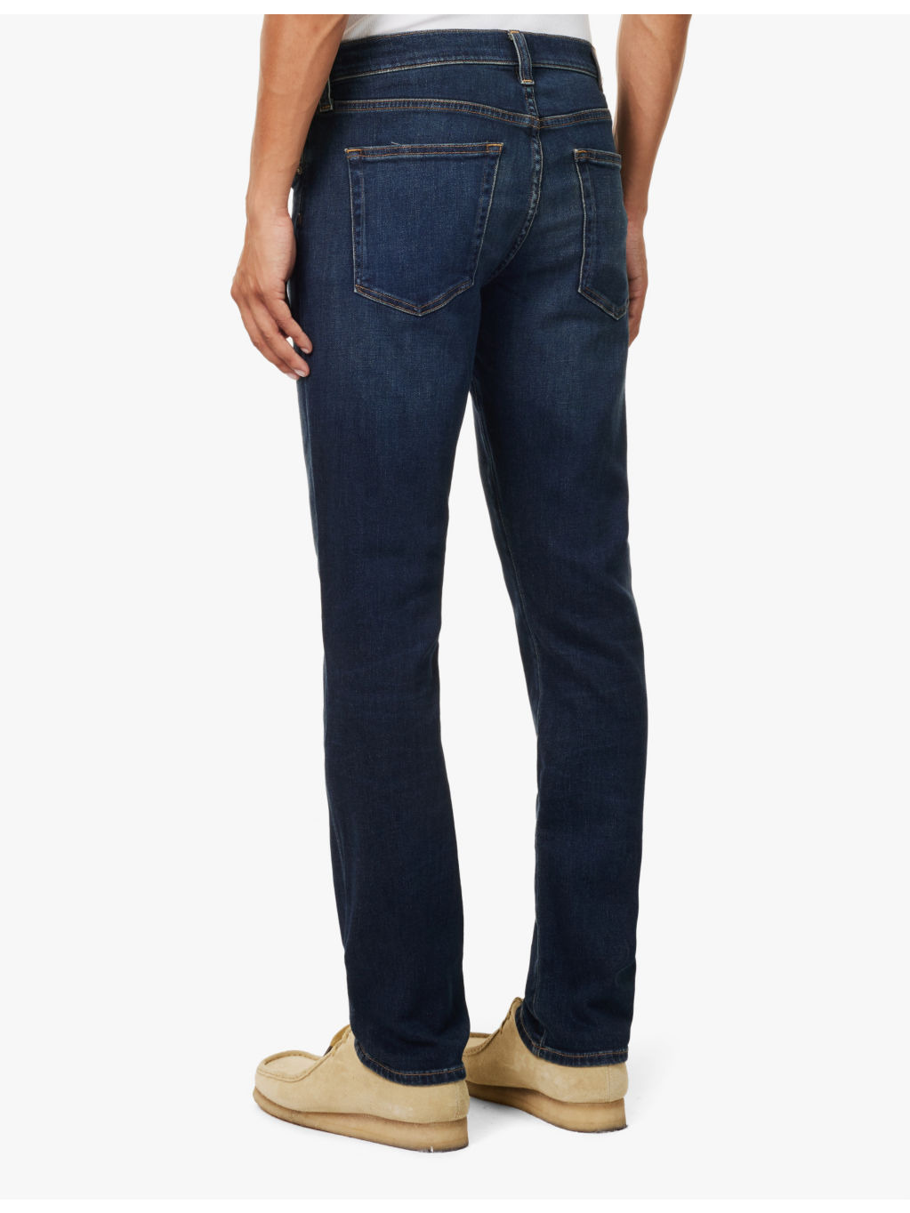 London slim-fit tapered-leg mid-rise  stretch-denim and cashmere jeans - 4