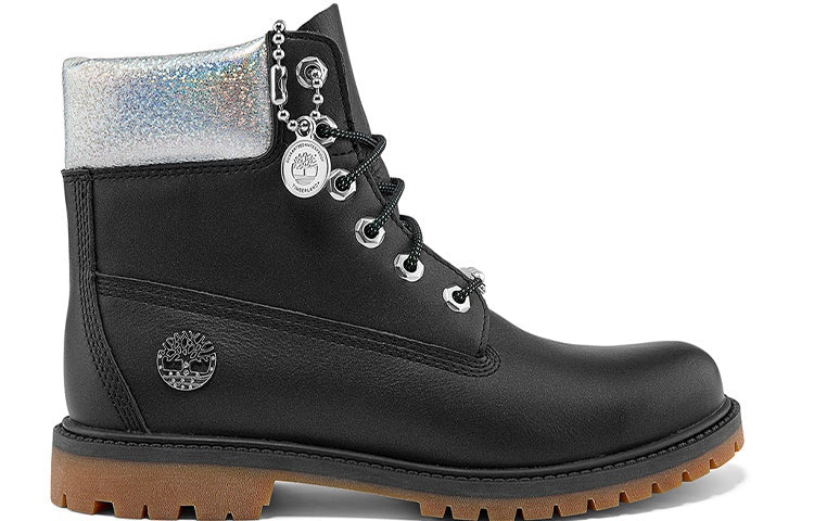 (WMNS) Timberland Heritage 6 Inch Waterproof Boots 'Black Full Grain with Silver Collar' A2M8GW - 2