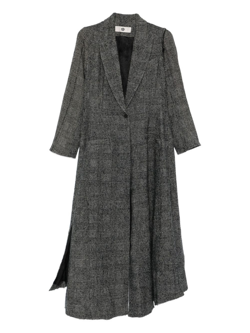 plaid single-breasted coat 1