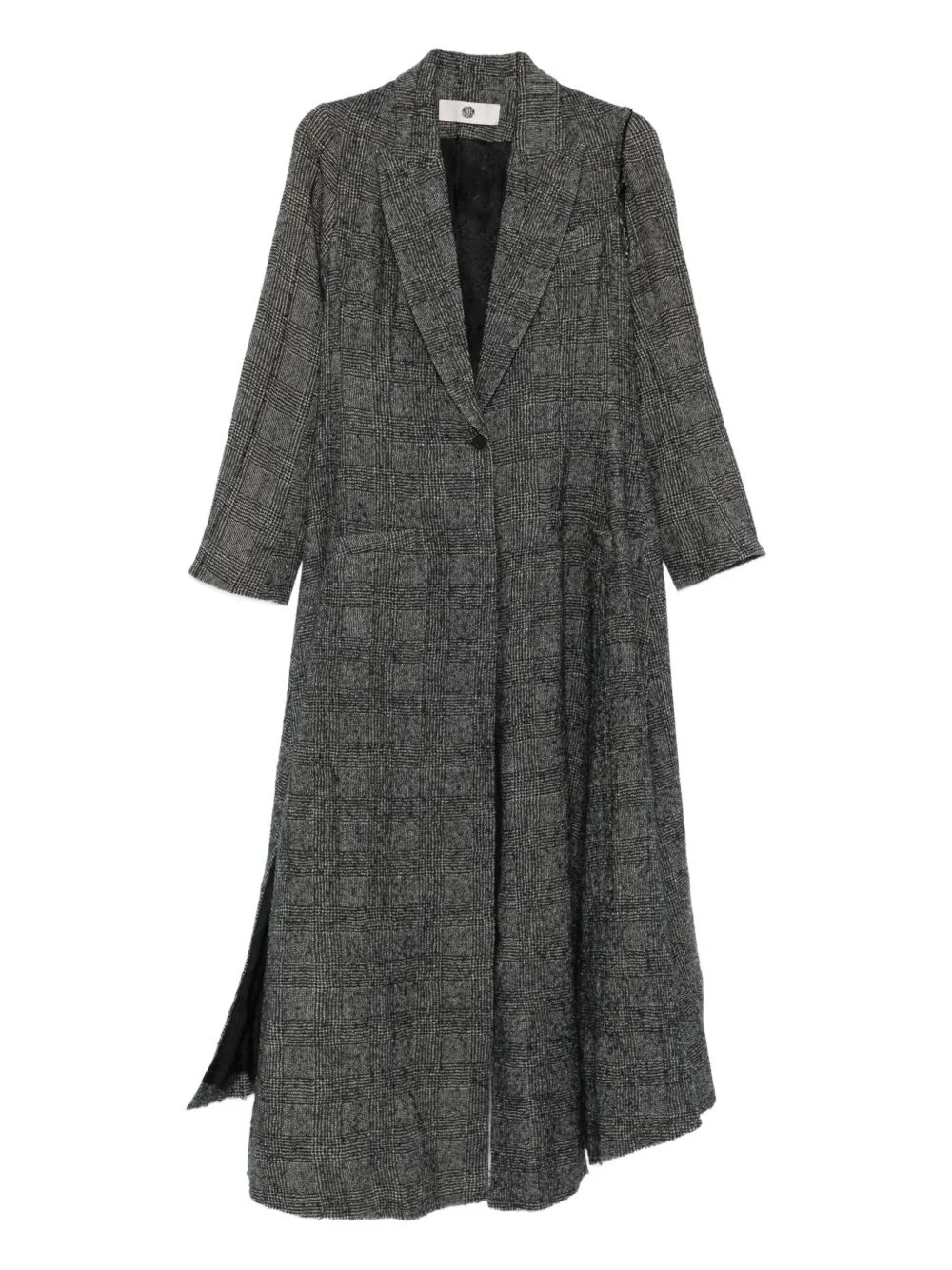 plaid single-breasted coat - 1