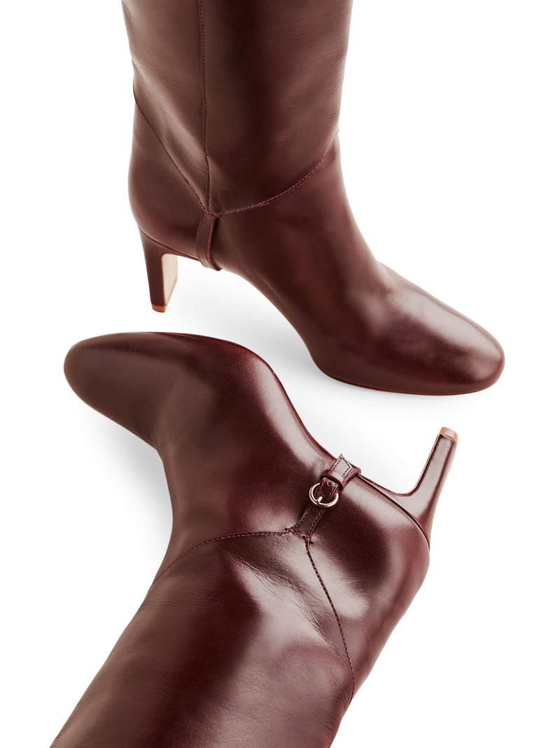 Women's Gaelle 75MM Leather Knee-High Boots - Ruby 5
