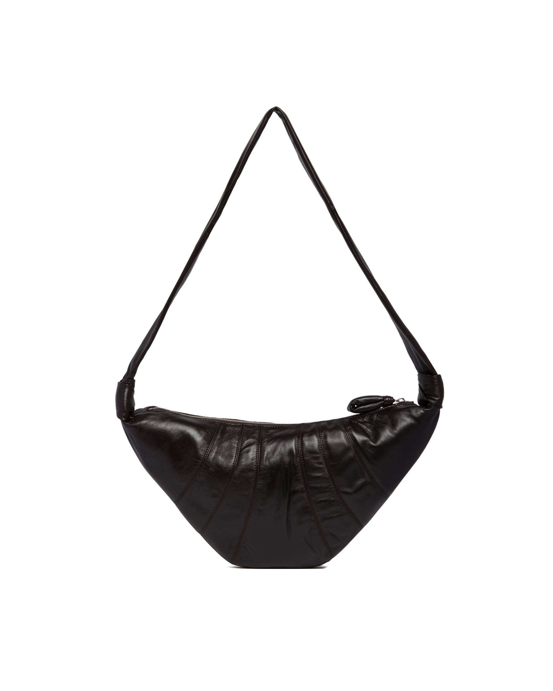 Brown Leather Croissant Bag - 7