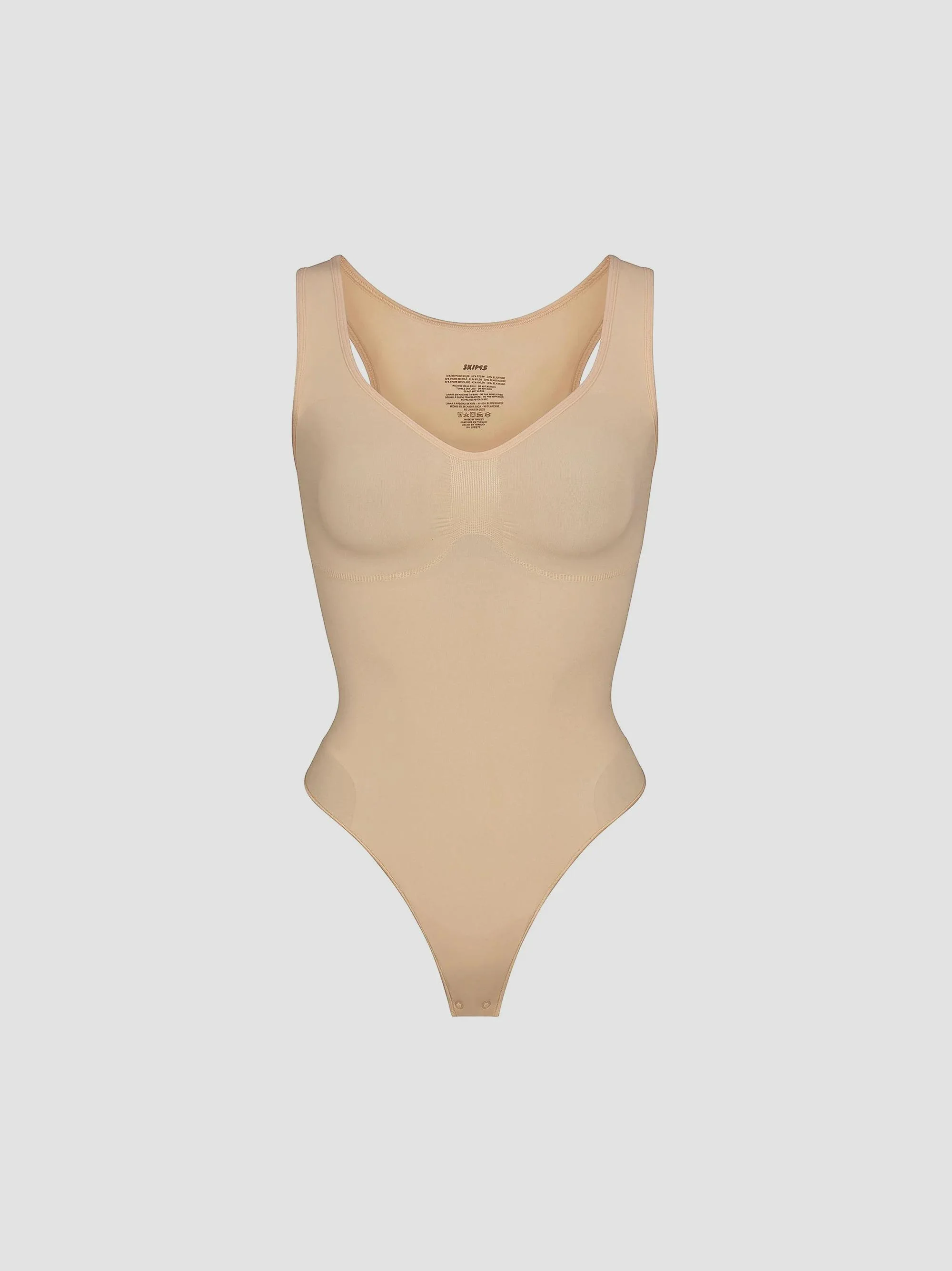 Women's Seamless Sculpt Scoopneck Thong Bodysuit - Clay - 1